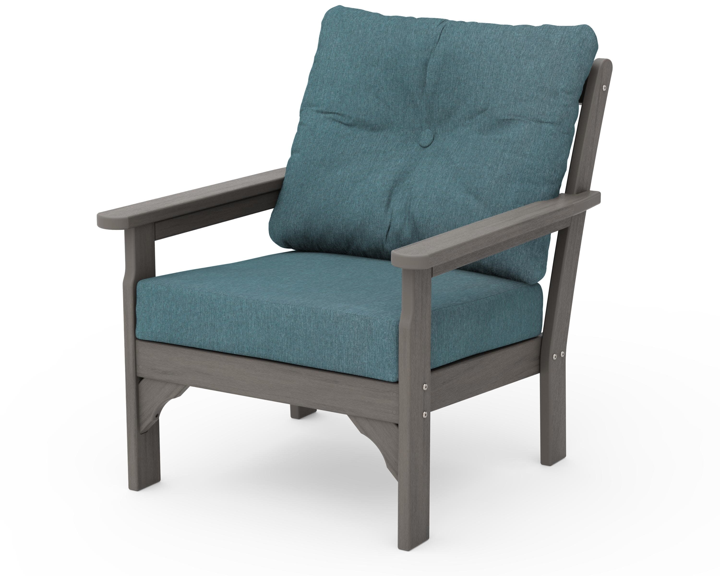Vineyard Deep Seating Chair in Driftwood / Ocean Teal