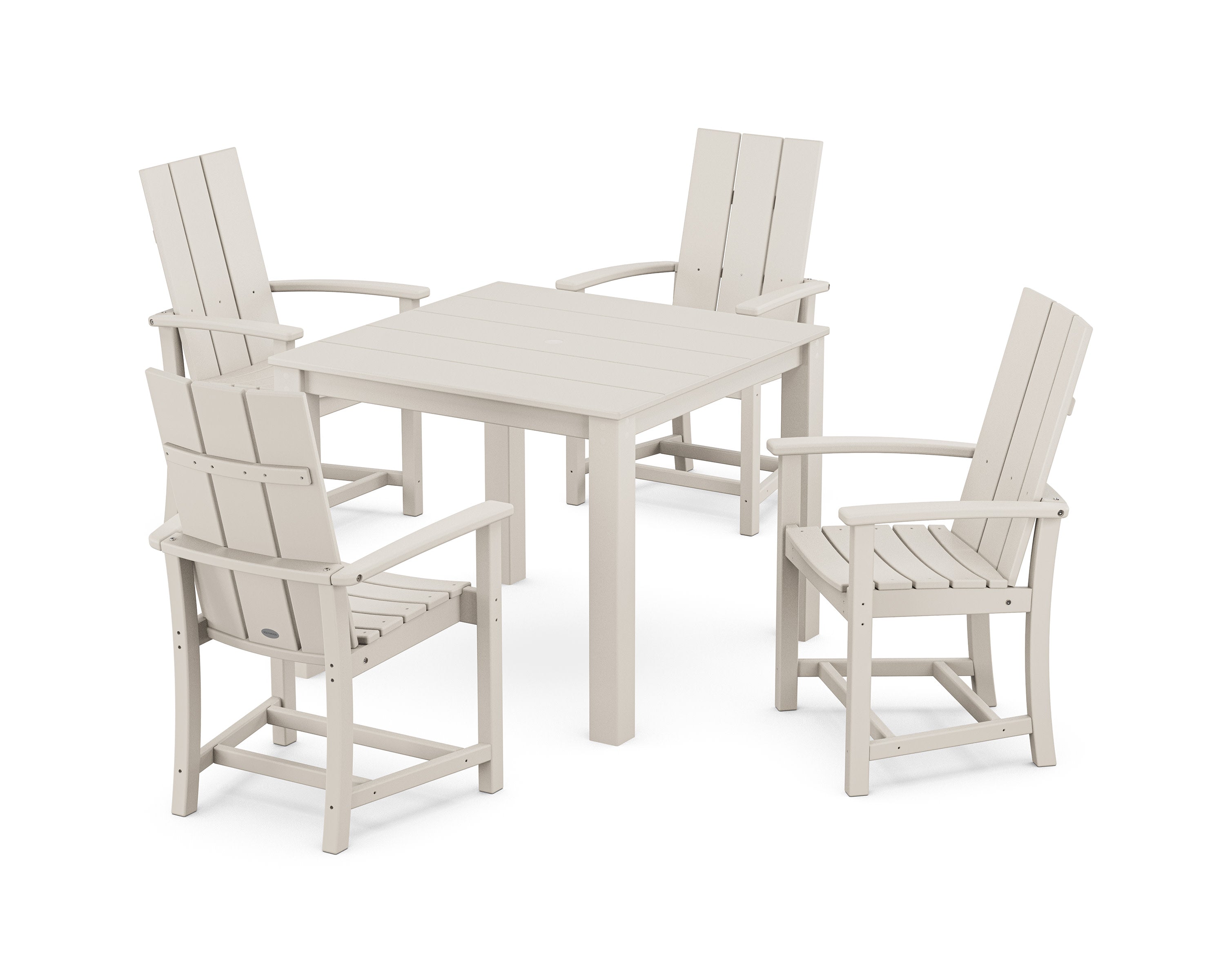 Modern Adirondack 5-Piece Parsons Dining Set in Sand