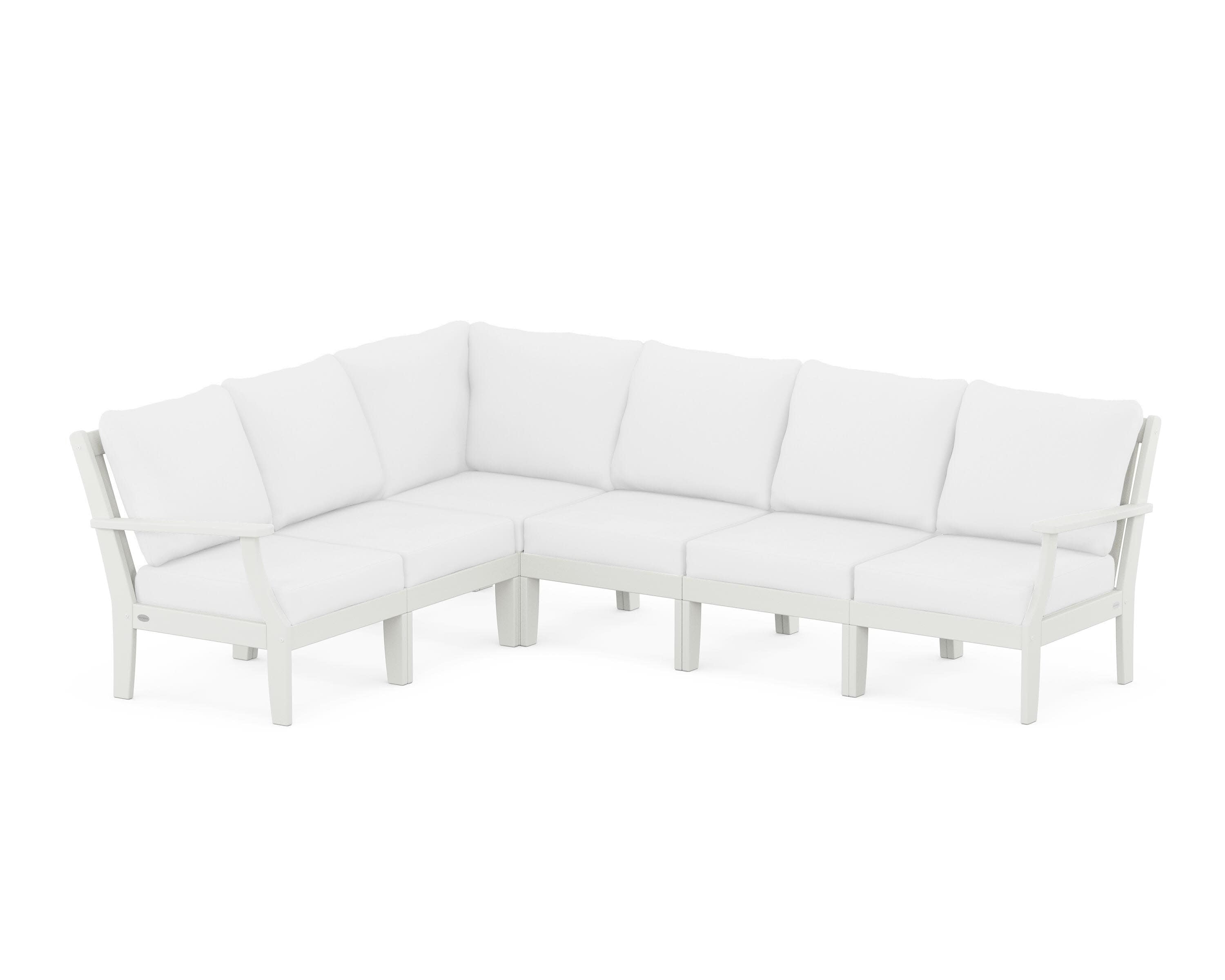 Braxton Modular 6-Piece Deep Seating Set in Vintage White / Natural