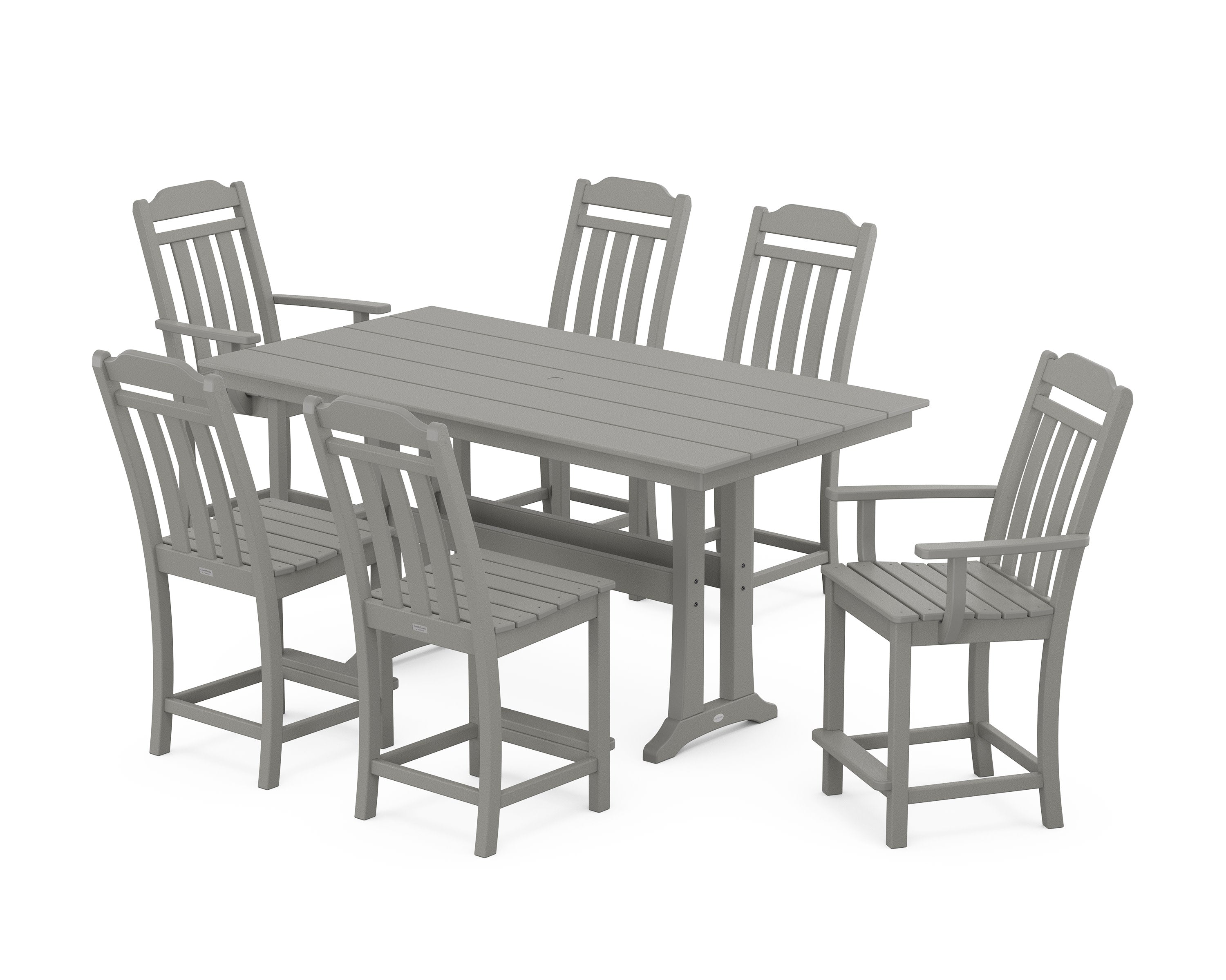 Cottage 7-Piece Farmhouse Counter Set with Trestle Legs