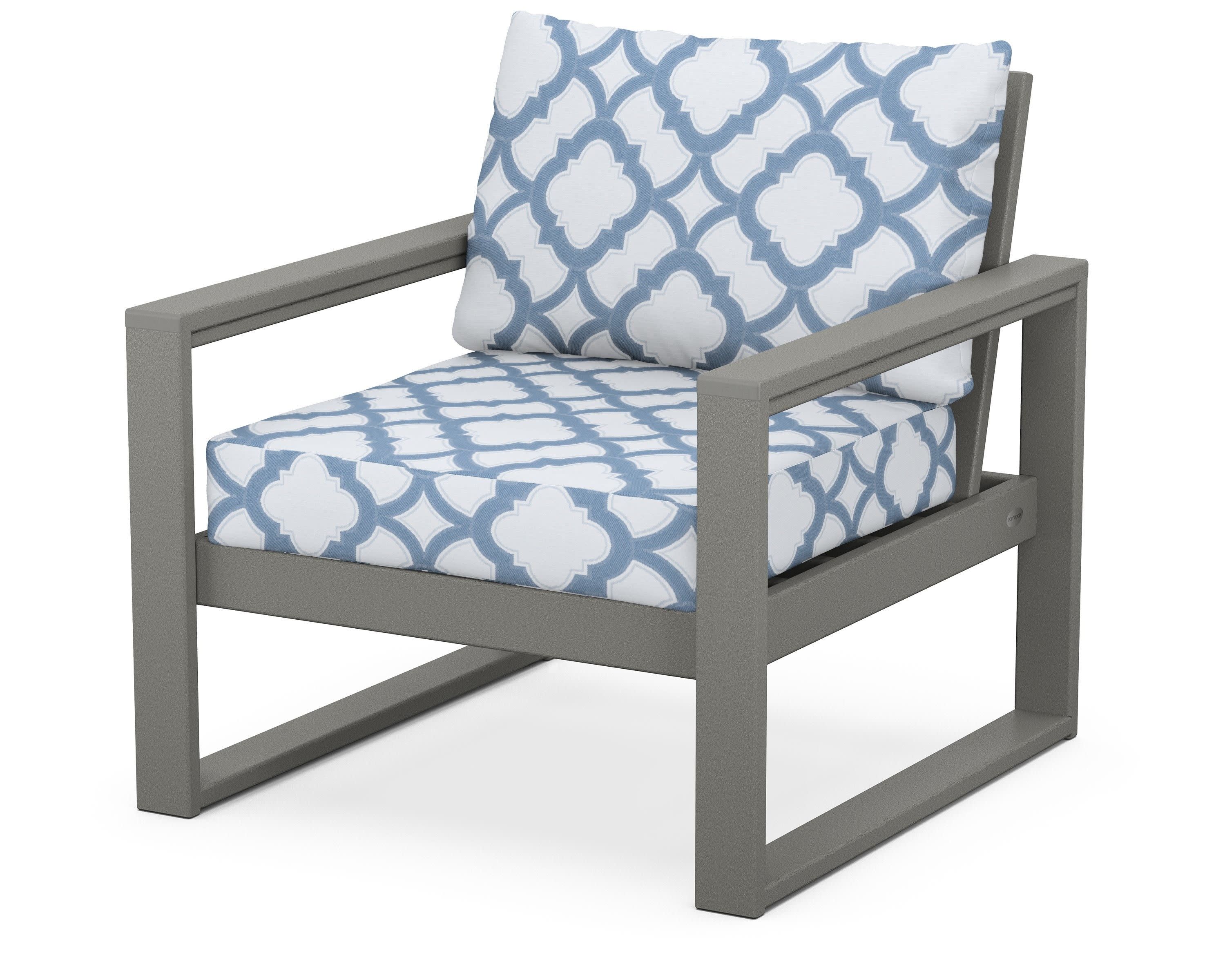 EDGE Club Chair in Slate Grey / Trellis Sky Blue
