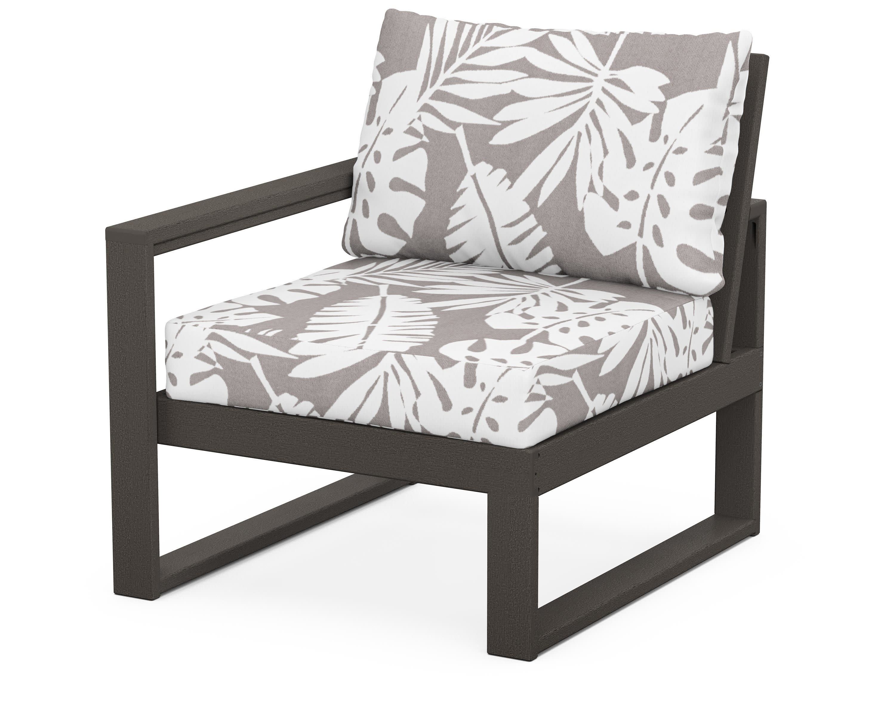EDGE Modular Left Arm Chair in Vintage Coffee / Leaf Grey Mist