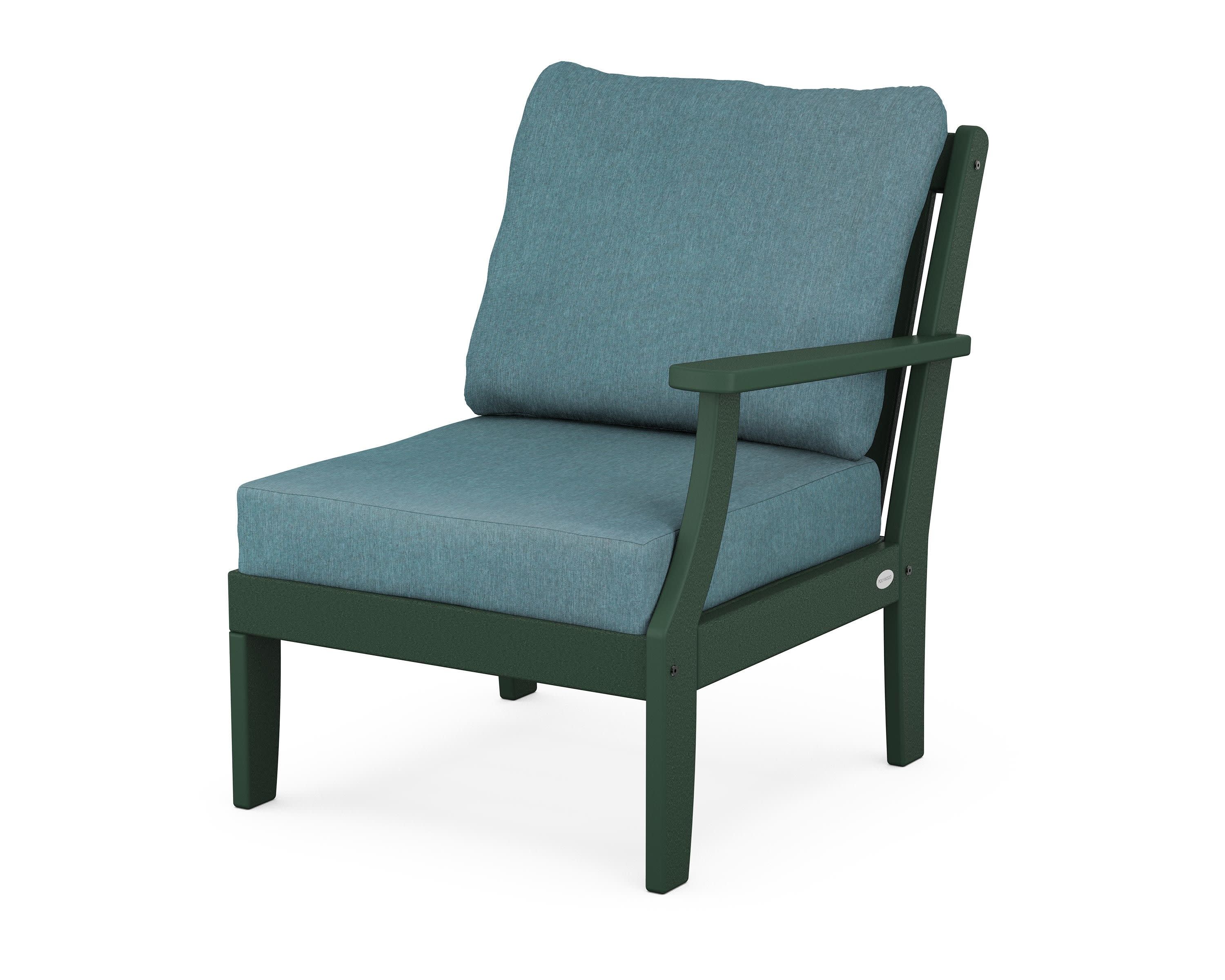 Braxton Modular Right Arm Chair in Green / Ocean Teal