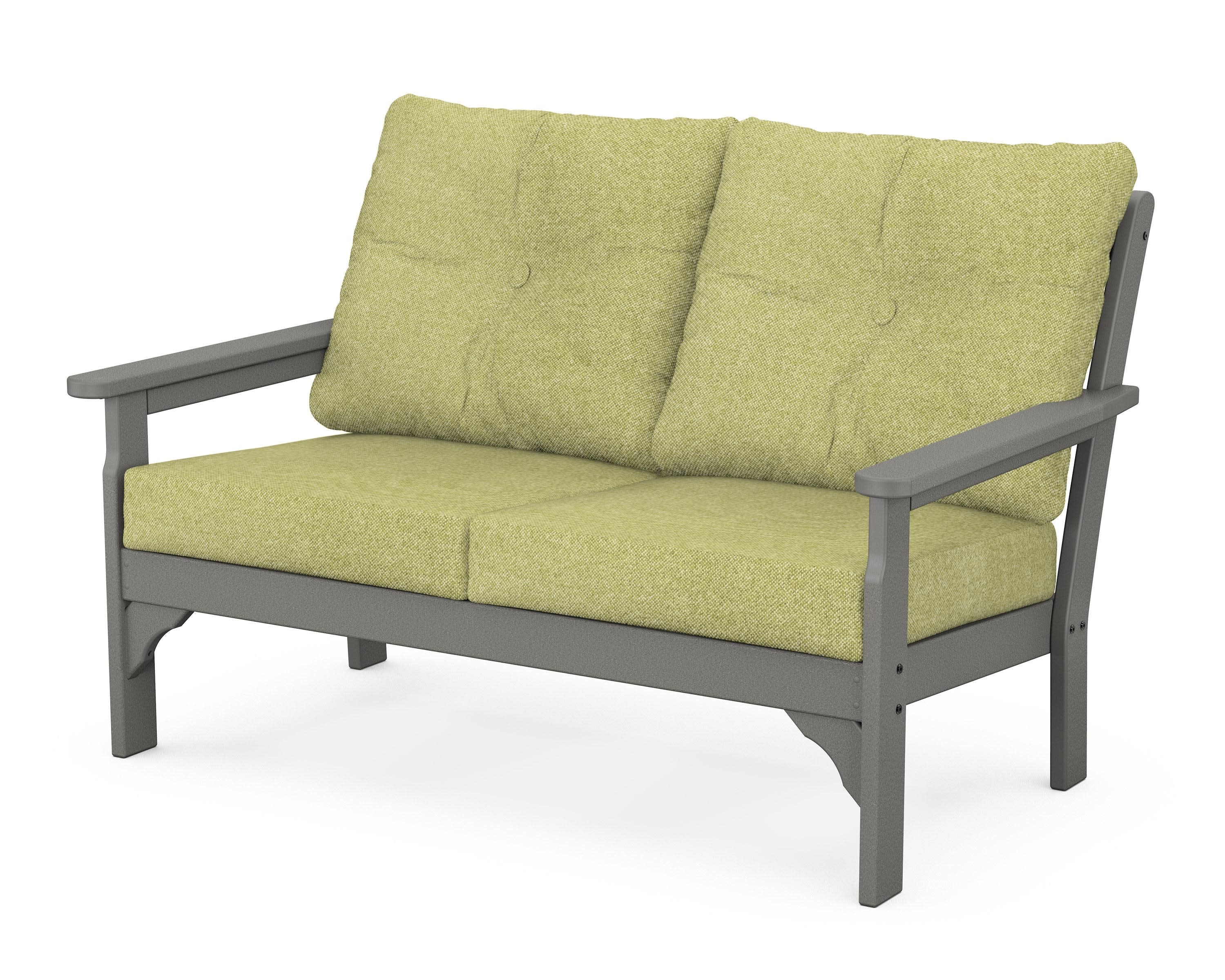 Vineyard Deep Seating Loveseat in Slate Grey / Chartreuse Boucle