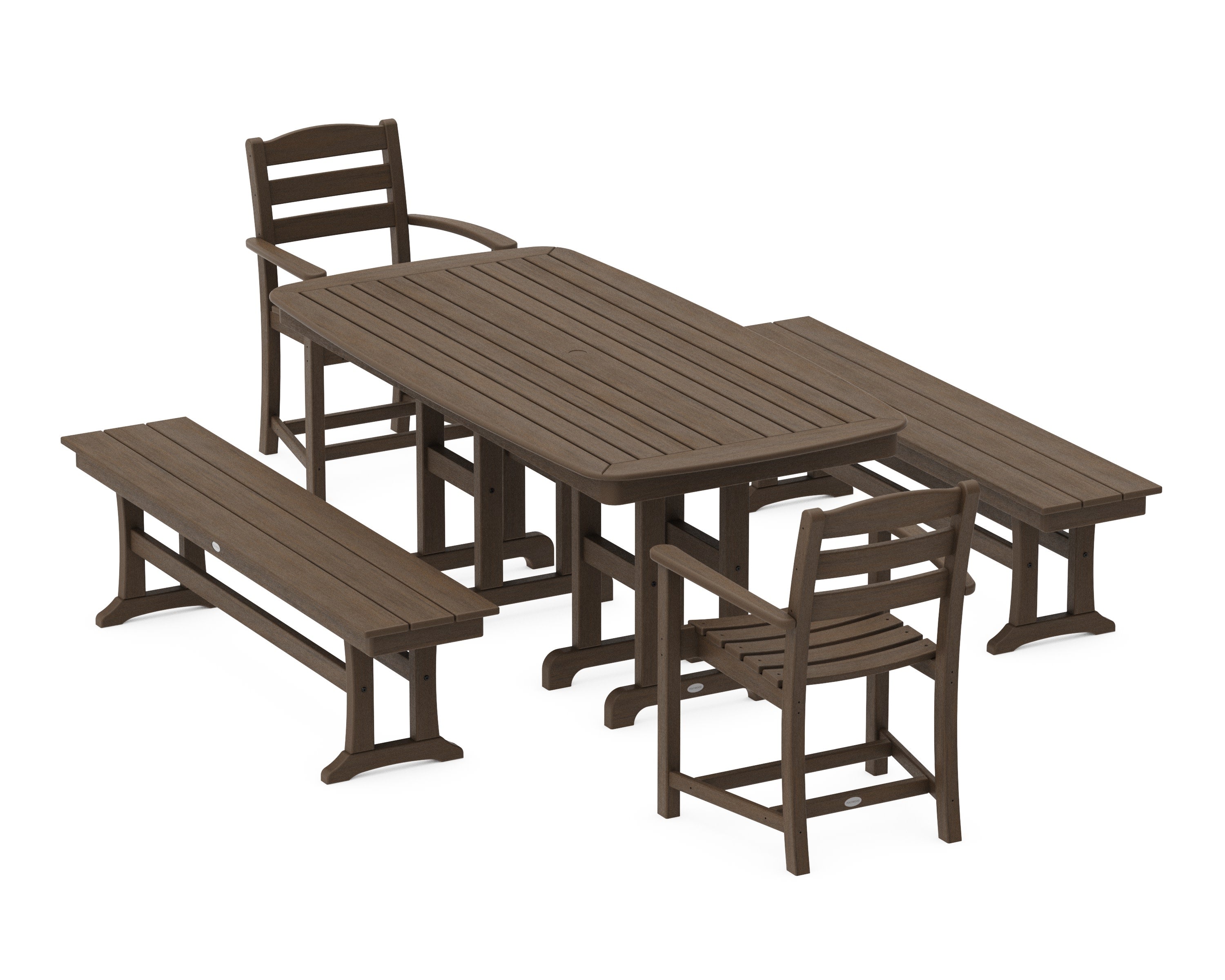La Casa Caf 5-Piece Dining Set with Benches in Kona