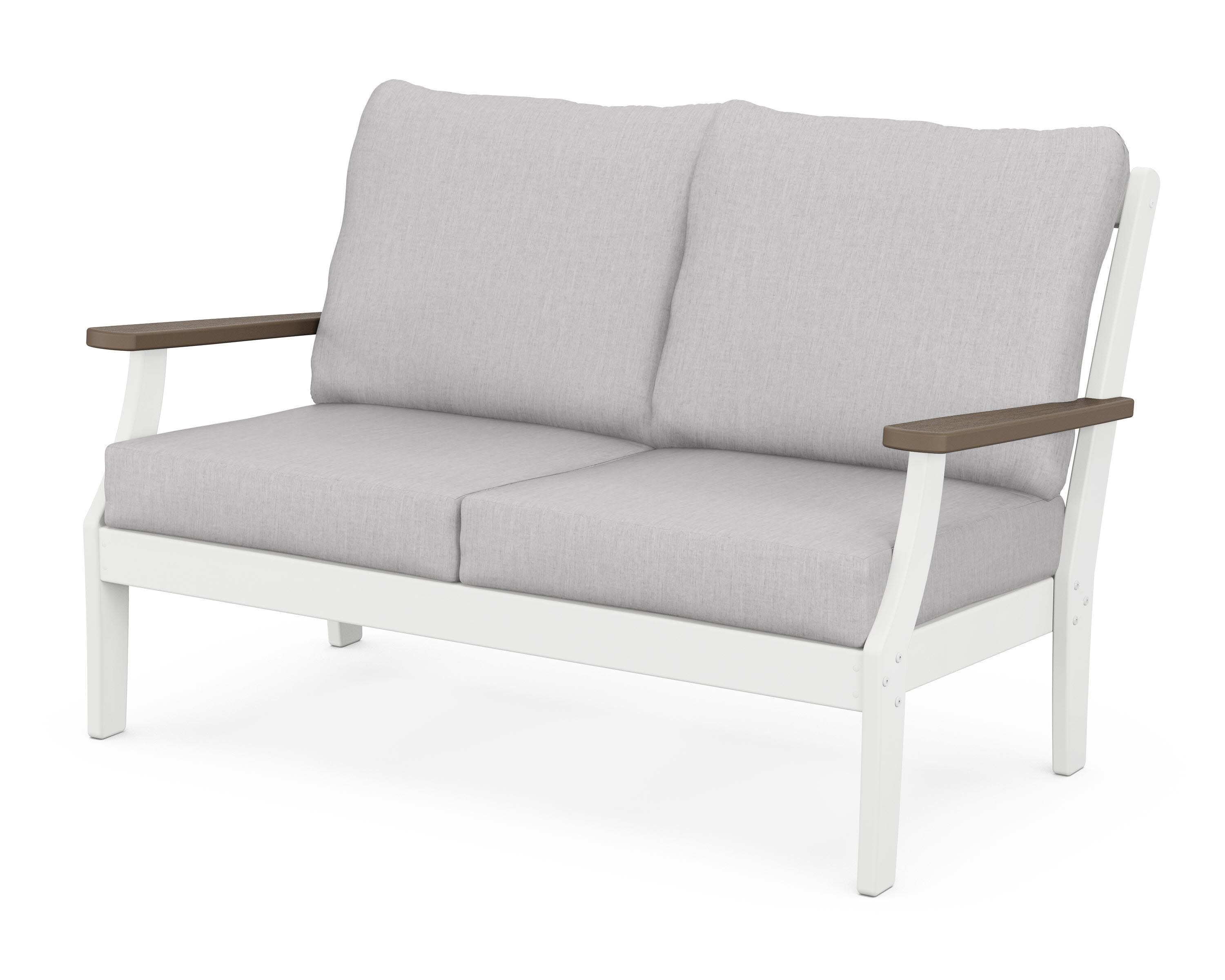 Braxton Deep Seating Loveseat in White / Kona / Granite