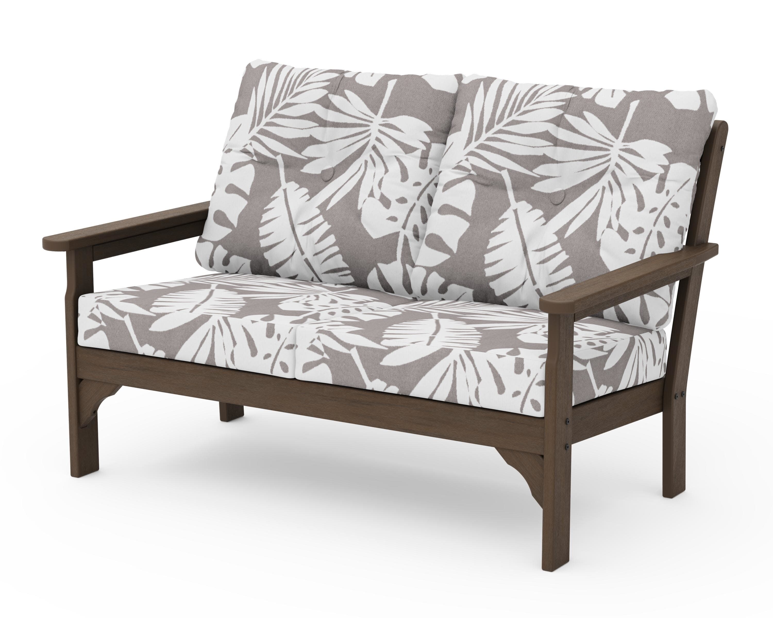 Vineyard Deep Seating Loveseat in Kona / Leaf Grey Mist