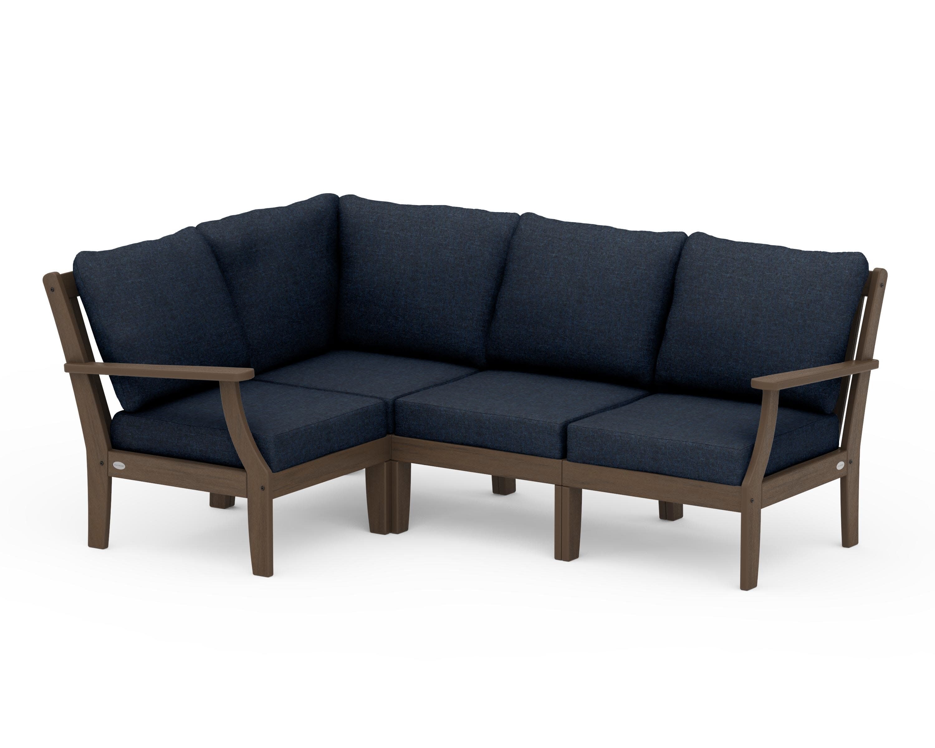Braxton Modular 4-Piece Deep Seating Set in Kona / Marine Indigo