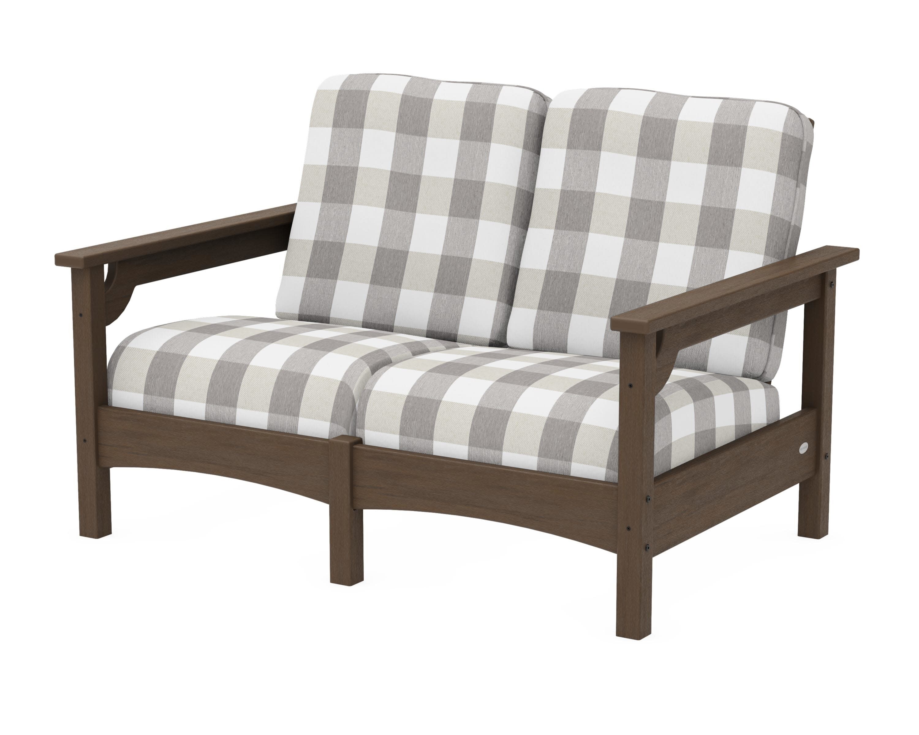 Club Loveseat in Kona / Buffalo Plaid Grey Mist