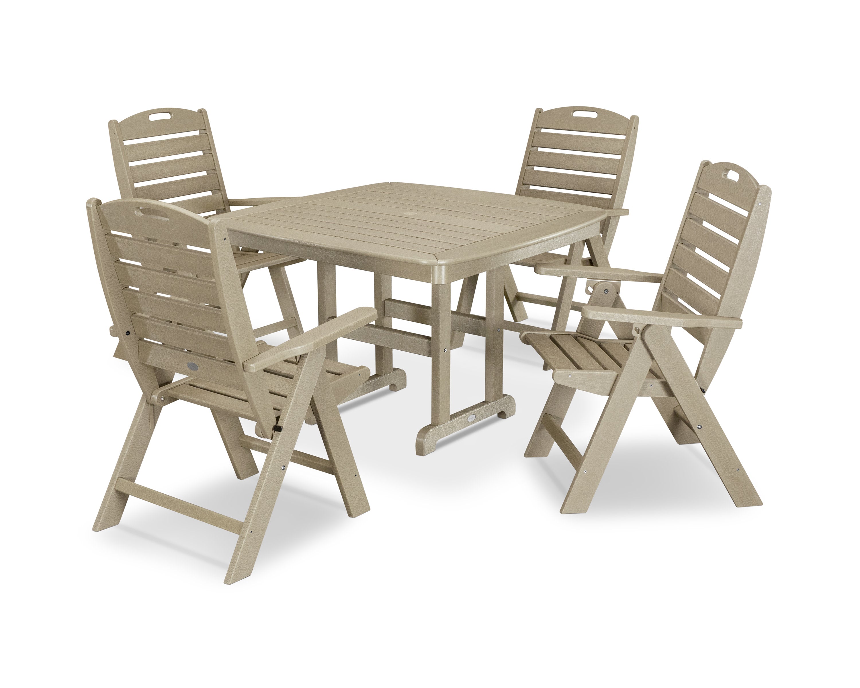Nautical Highback Chair 5-Piece Dining Set in Vintage Sahara