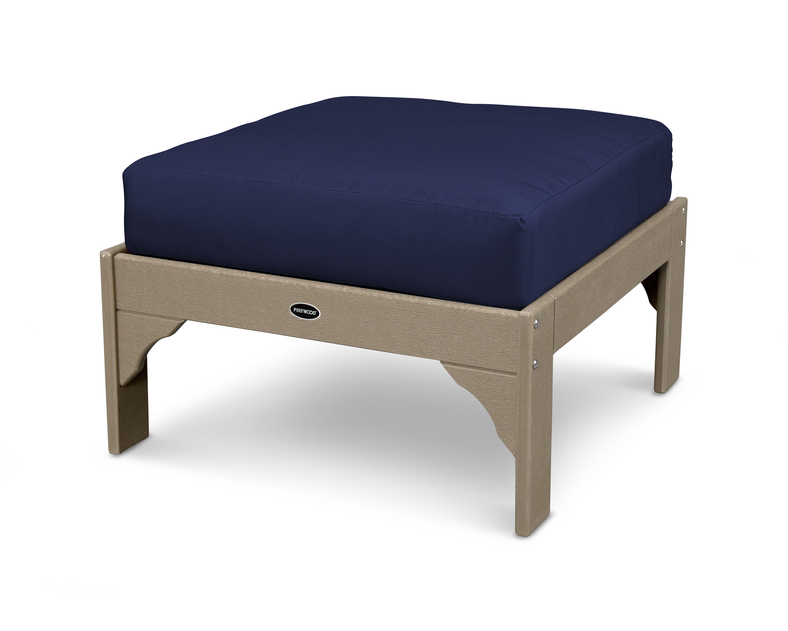 Vineyard Deep Seating Ottoman in Vintage Sahara / Navy