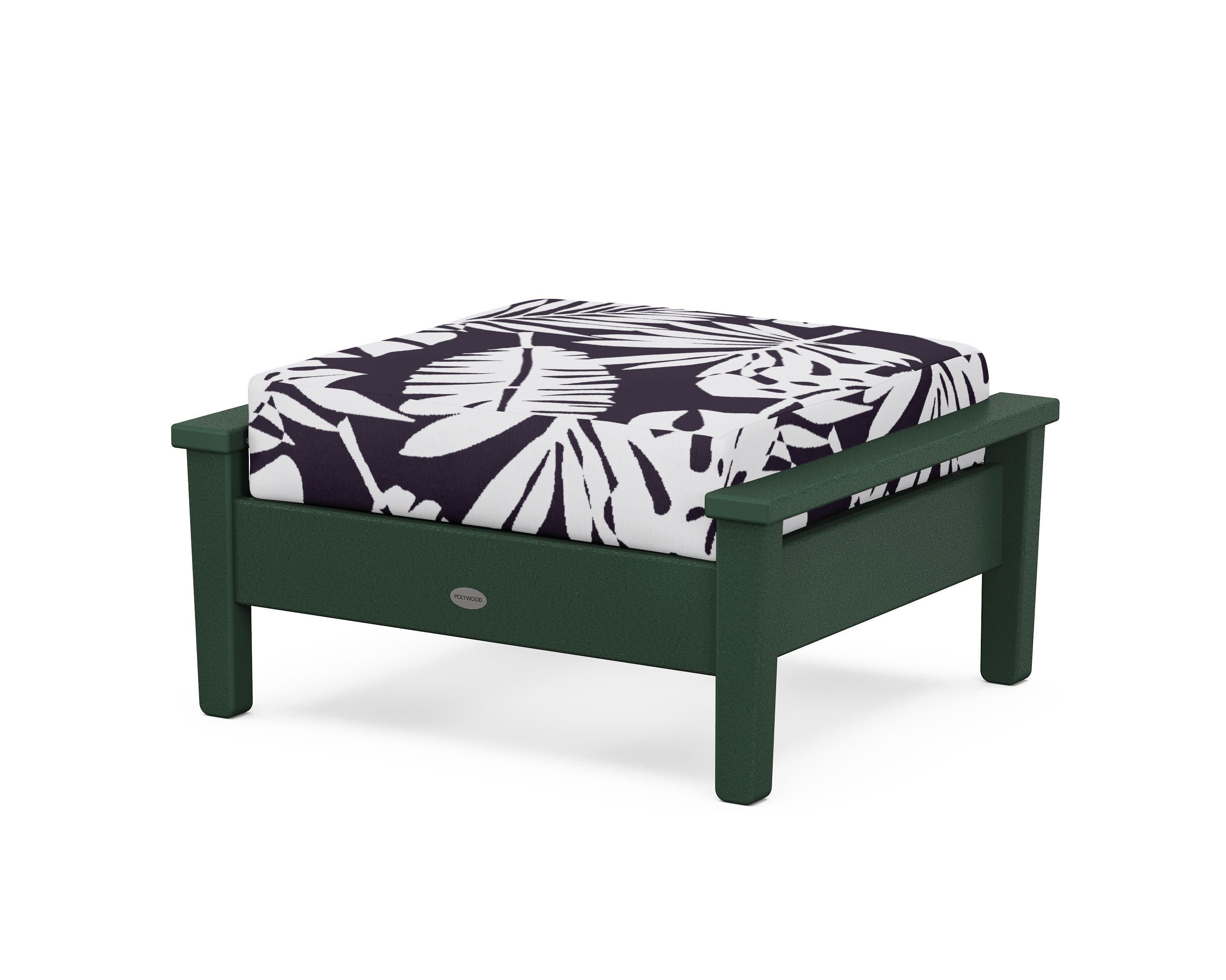 Prescott Deep Seating Ottoman in Green / Leaf Navy