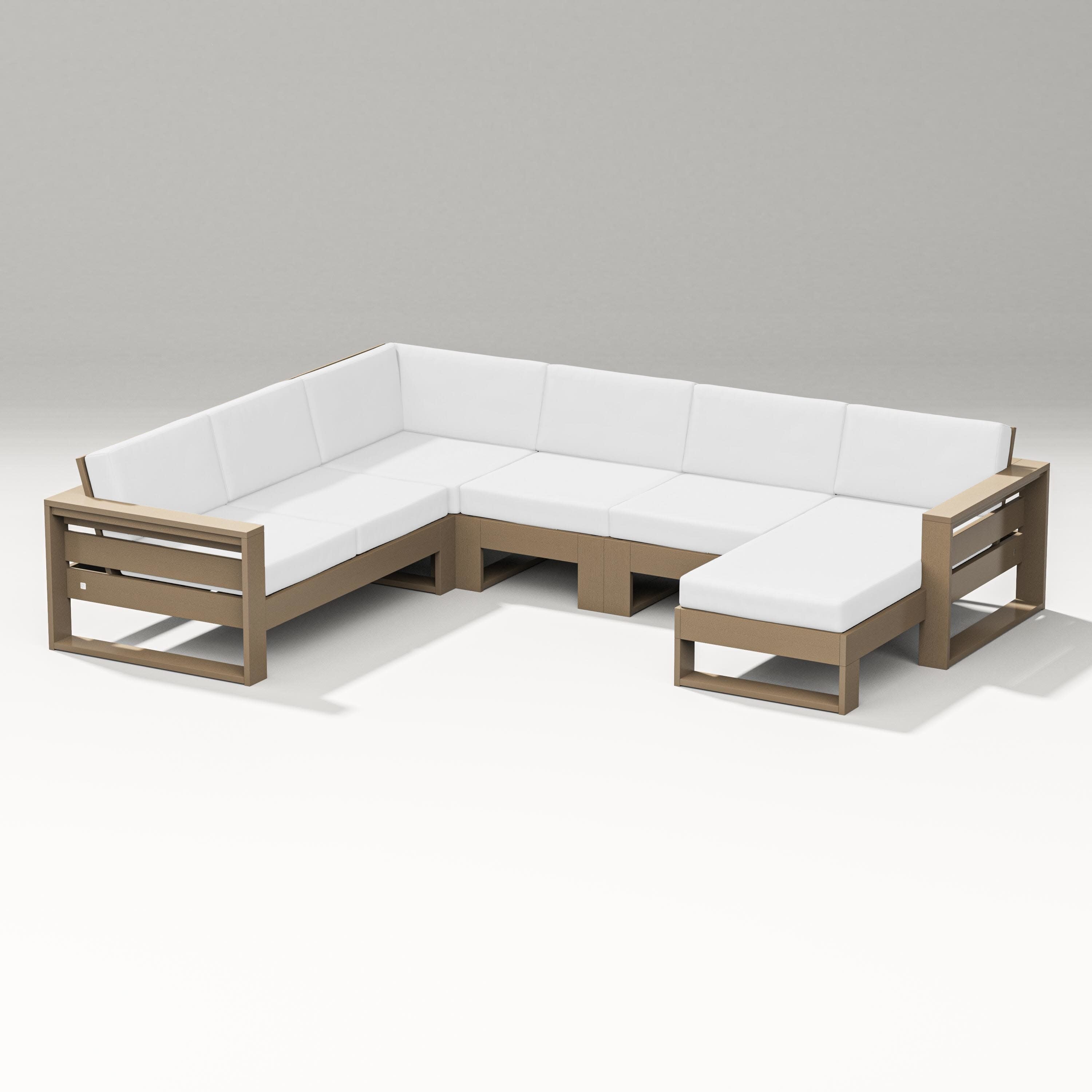 Latitude Corner Sectional with Right Chaise in Vintage Sahara / Natural