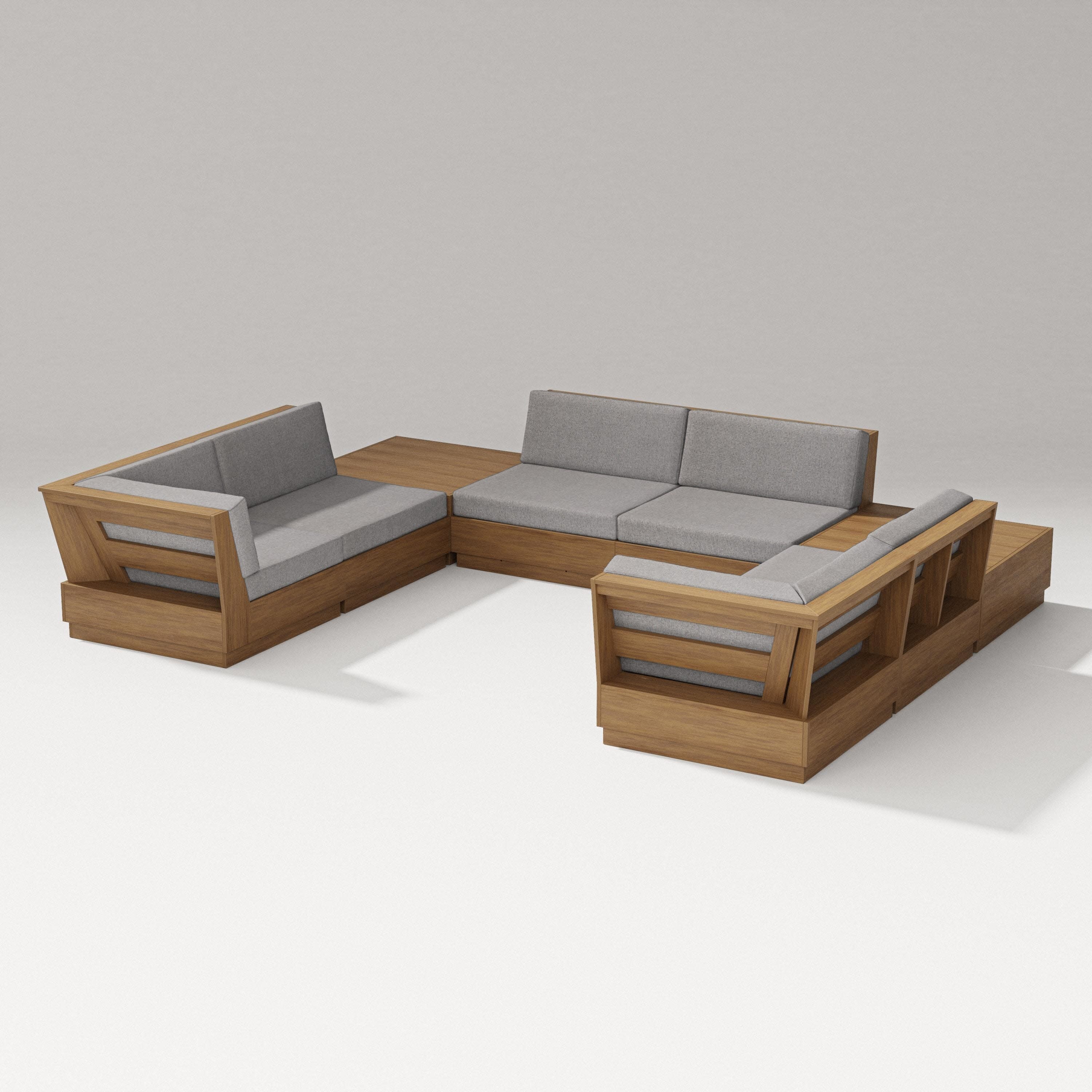 Elevate 8-Piece U-Shaped Sectional in Natural / Grey Mist