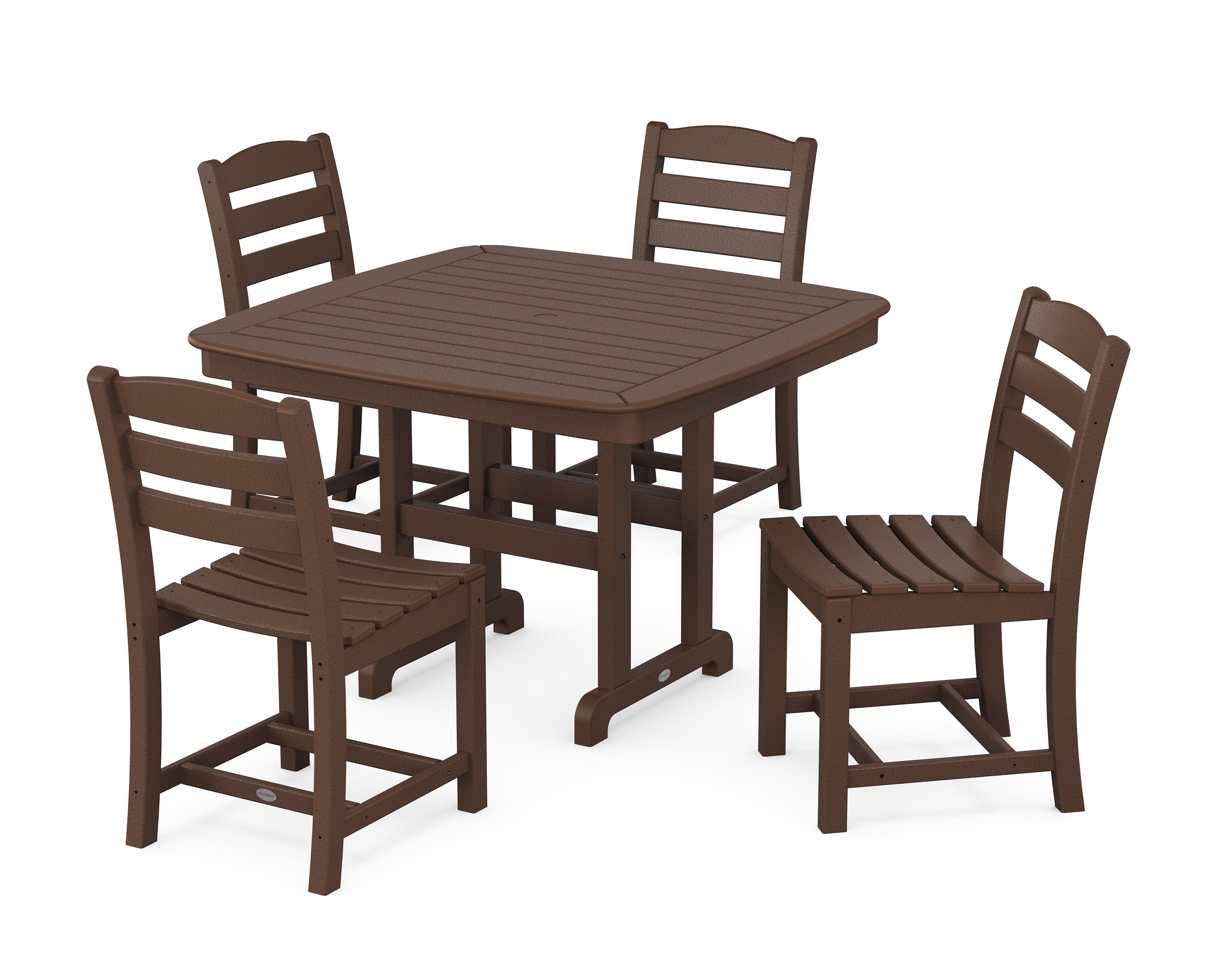 La Casa Caf Side Chair 5-Piece Dining Set with Trestle Legs in Mahogany