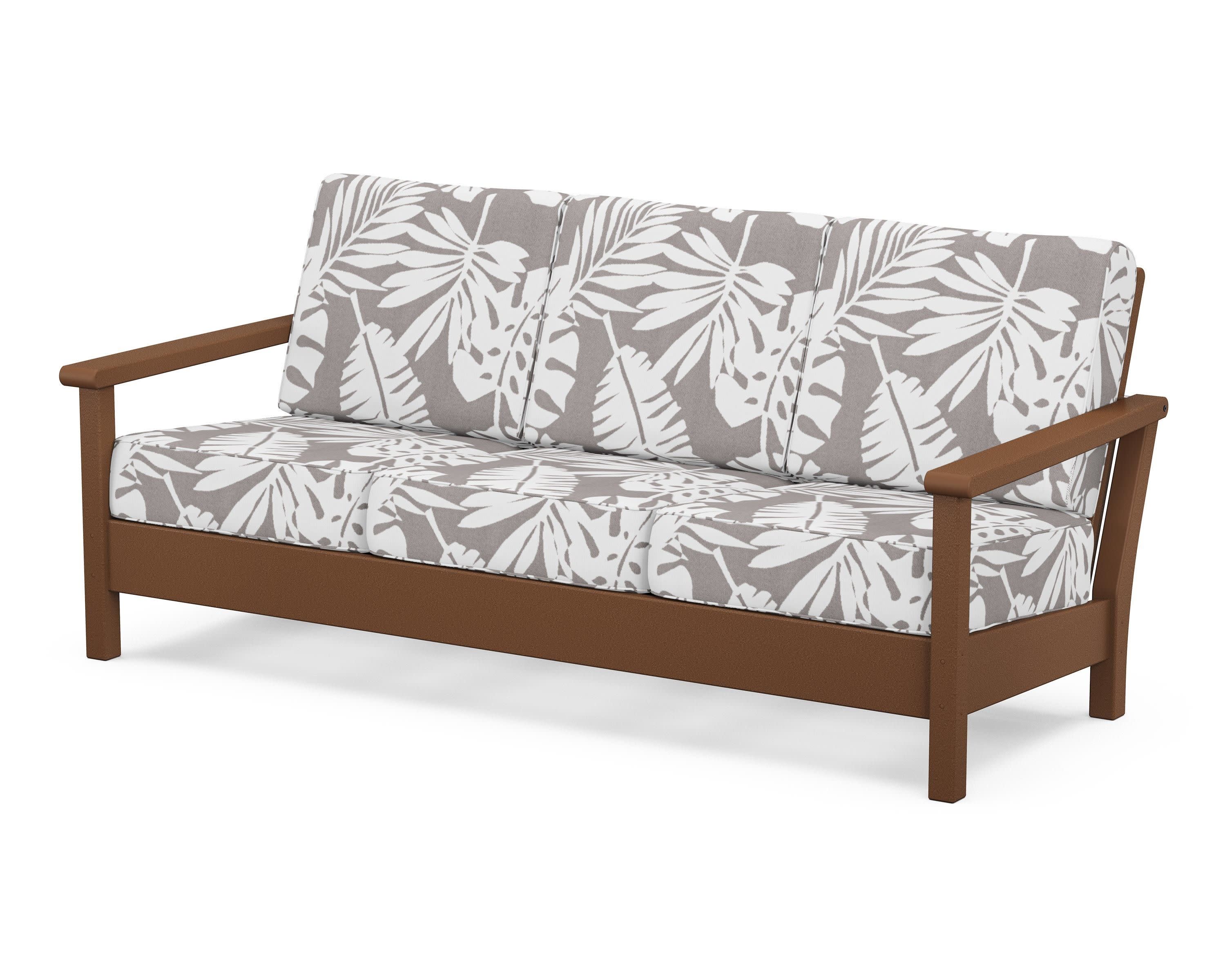 Harbour Deep Seating Sofa in Teak / Leaf Grey Mist