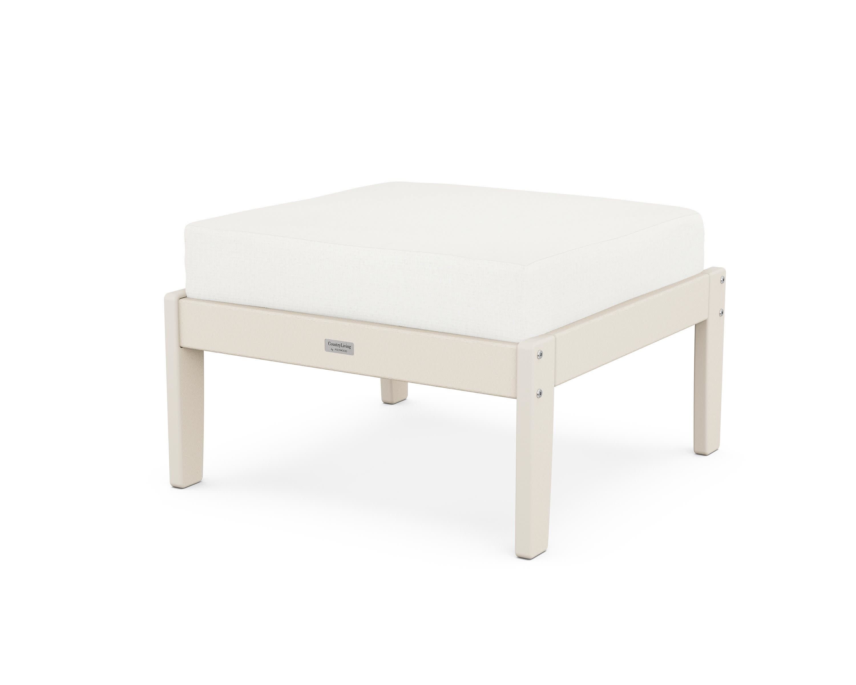 Cottage Deep Seating Ottoman in Sand / Natural Linen