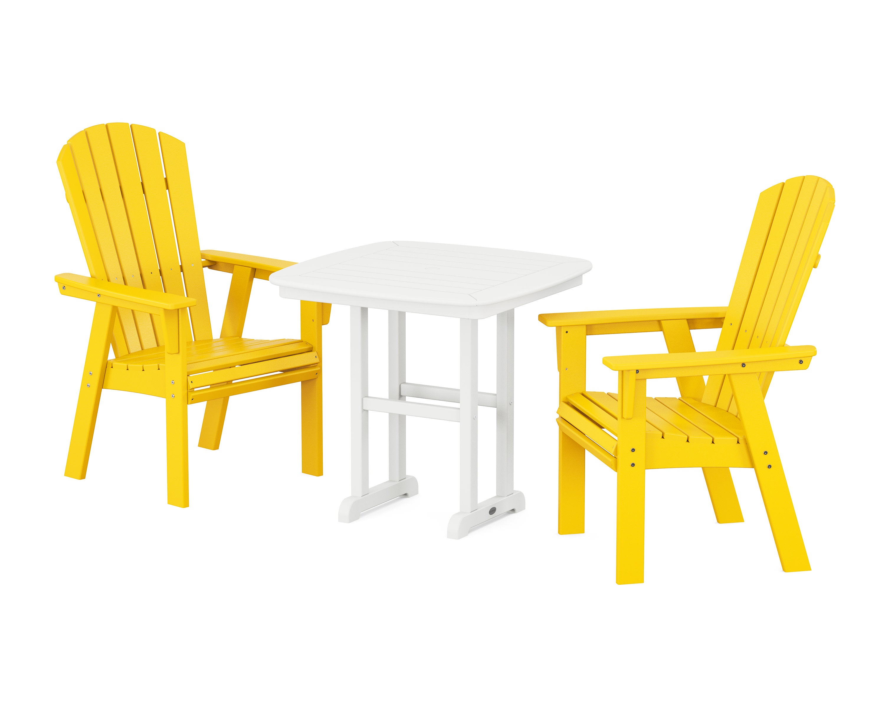 Nautical Adirondack 3-Piece Dining Set in Lemon / White