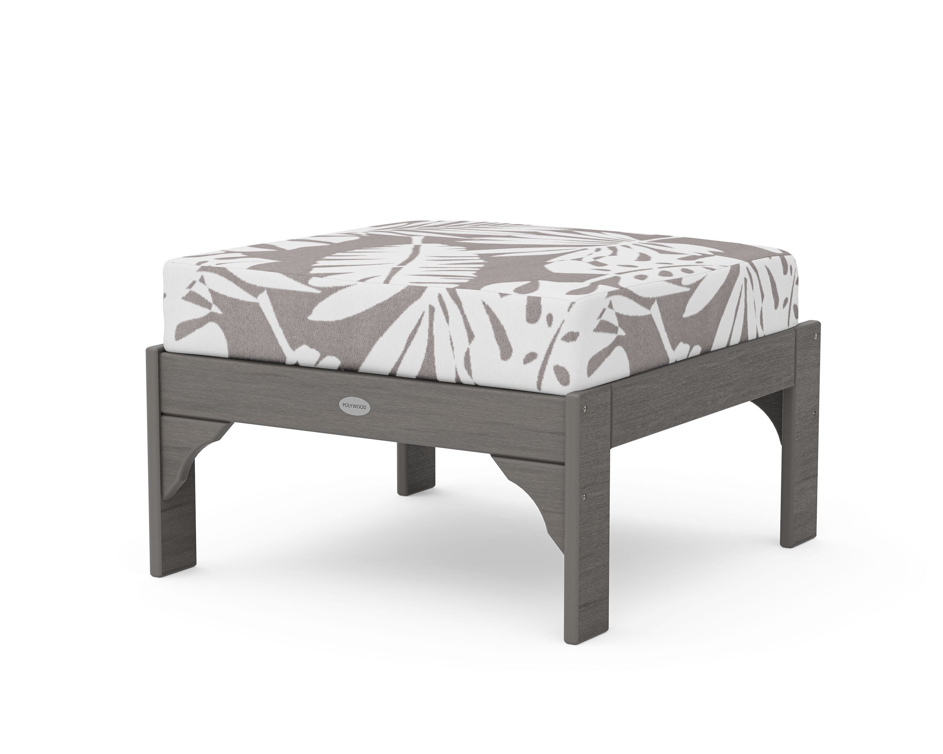 Vineyard Deep Seating Ottoman in Driftwood / Leaf Grey Mist