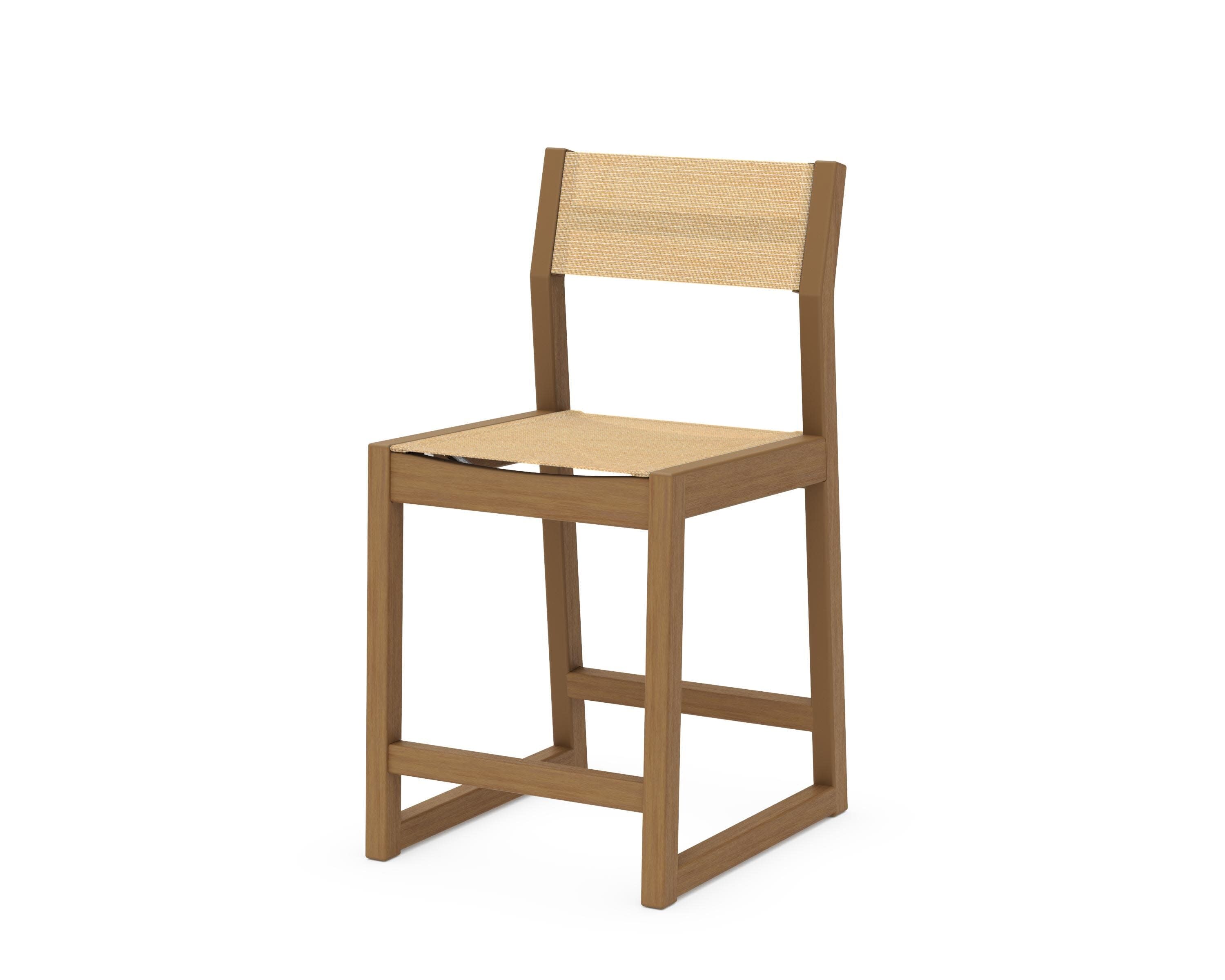 EDGE Sling Counter Side Chair in Natural / Dupioni Apricot Sling