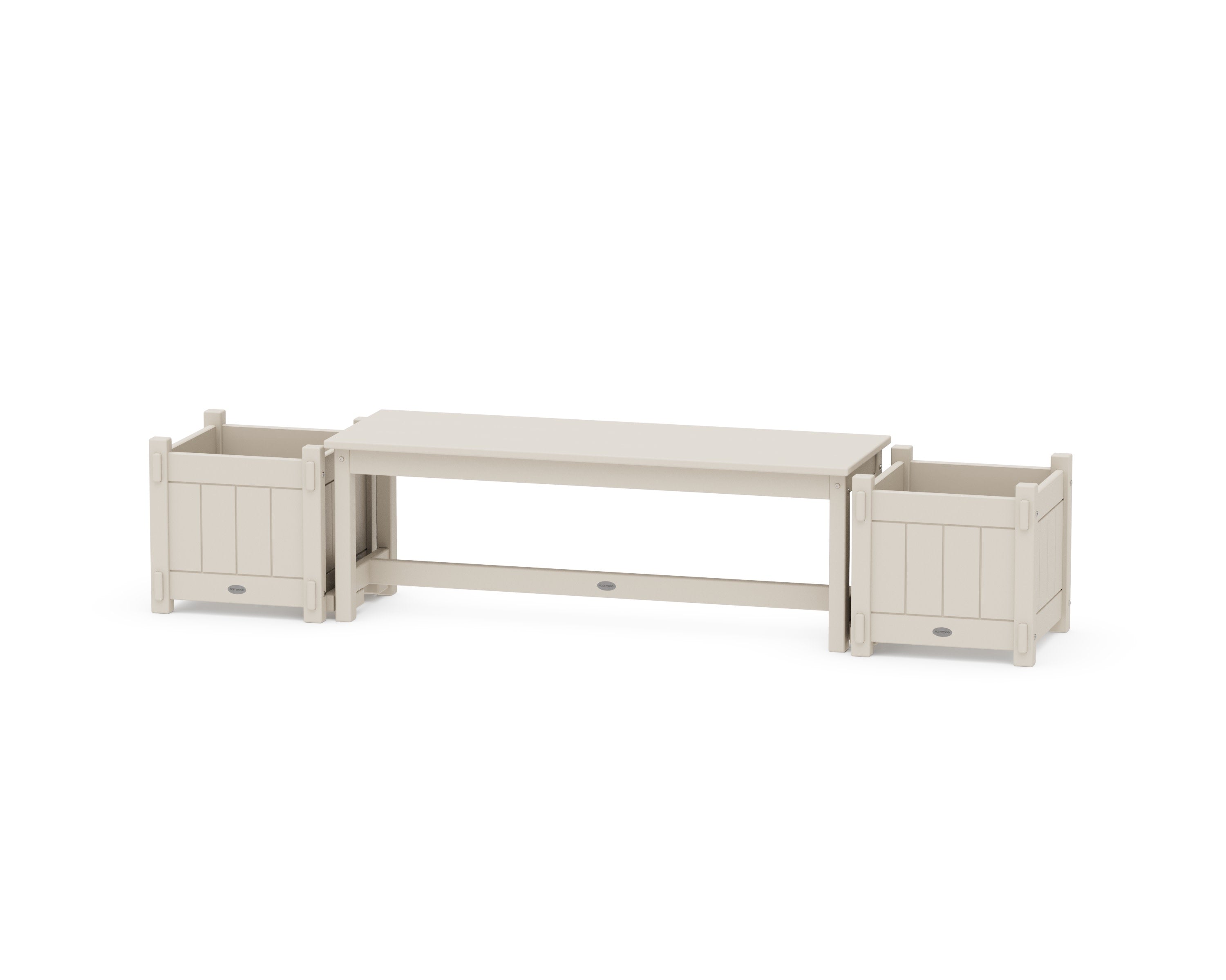 48" Vineyard Straight Planter Bench Set in Sand