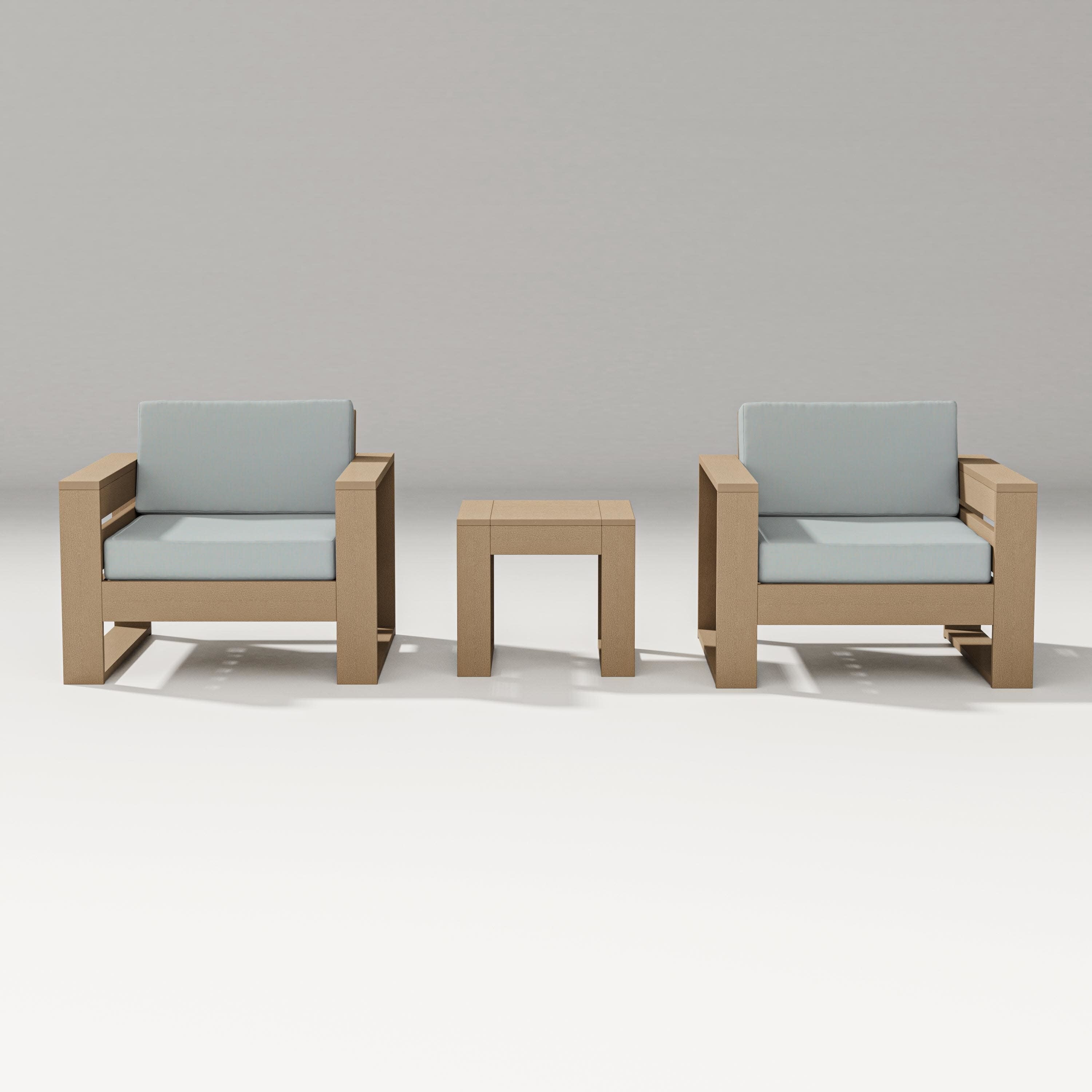 Latitude 3-Piece Lounge Chair Set in Vintage Sahara / Spa