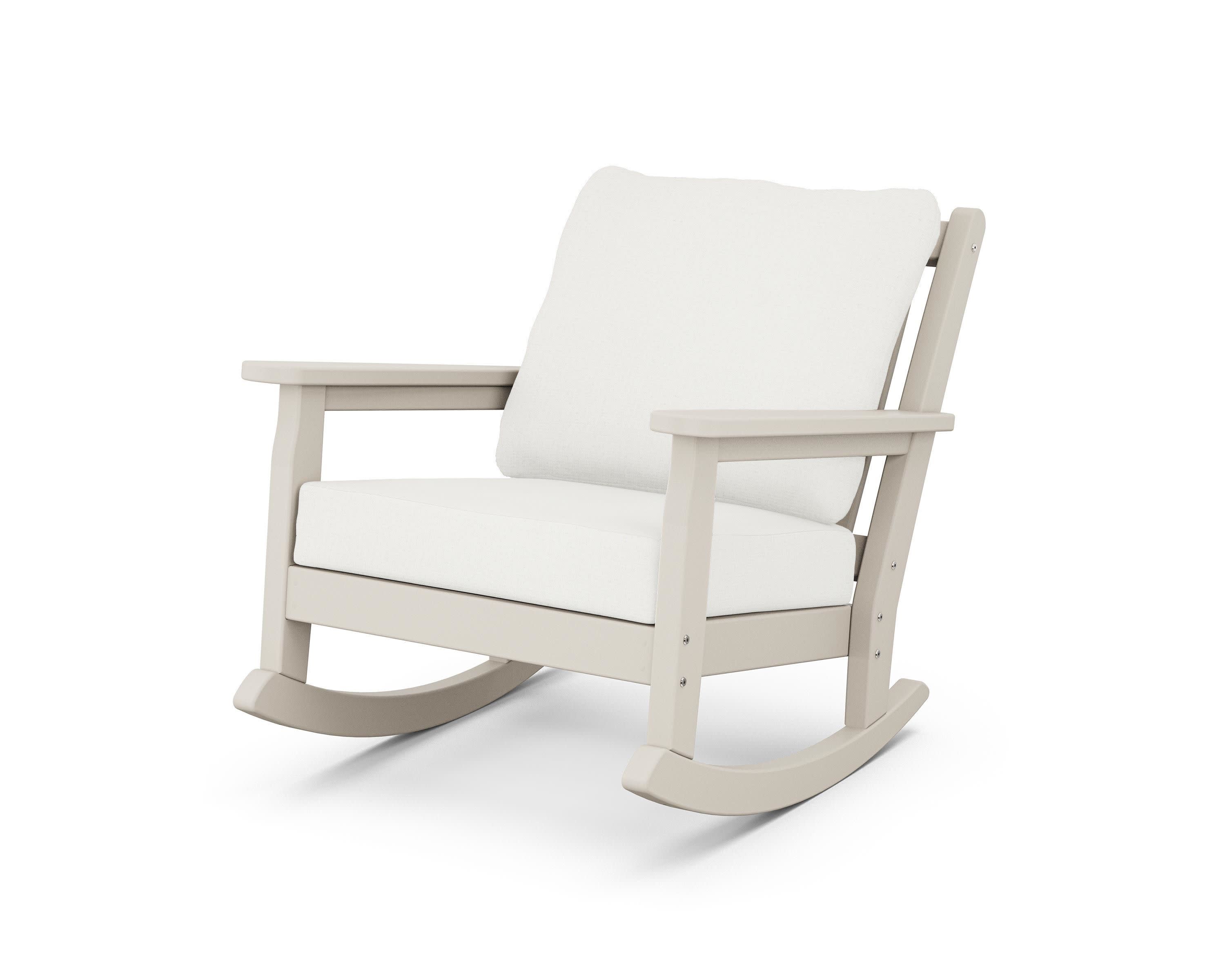 Chippendale Deep Seating Rocking Chair in Sand / Natural Linen