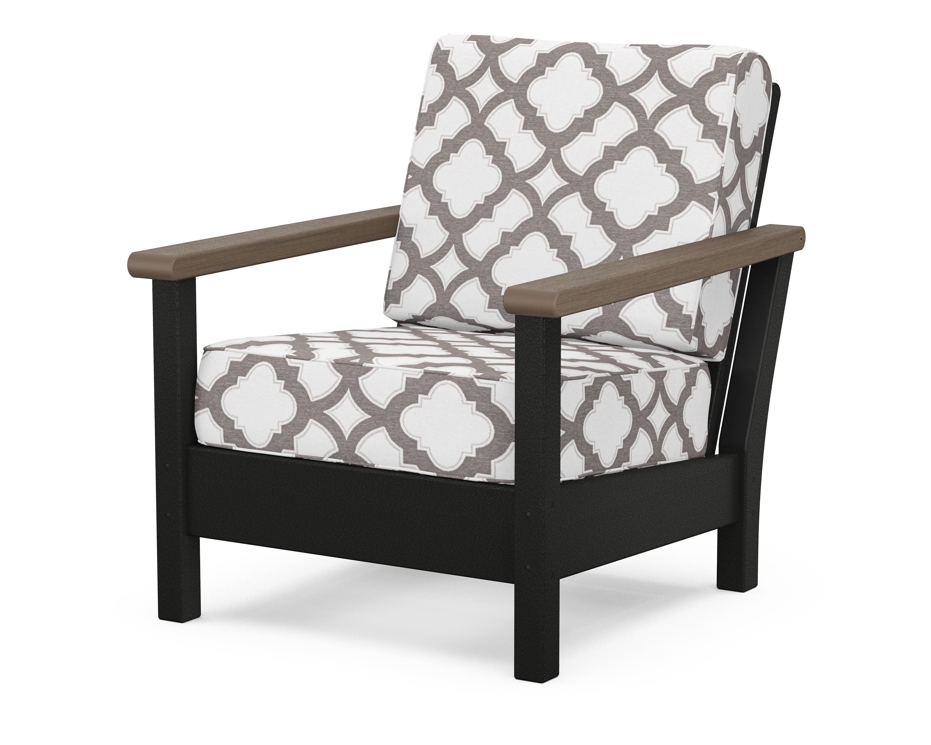 Harbour Deep Seating Chair in Black / Kona / Trellis Grey Mist