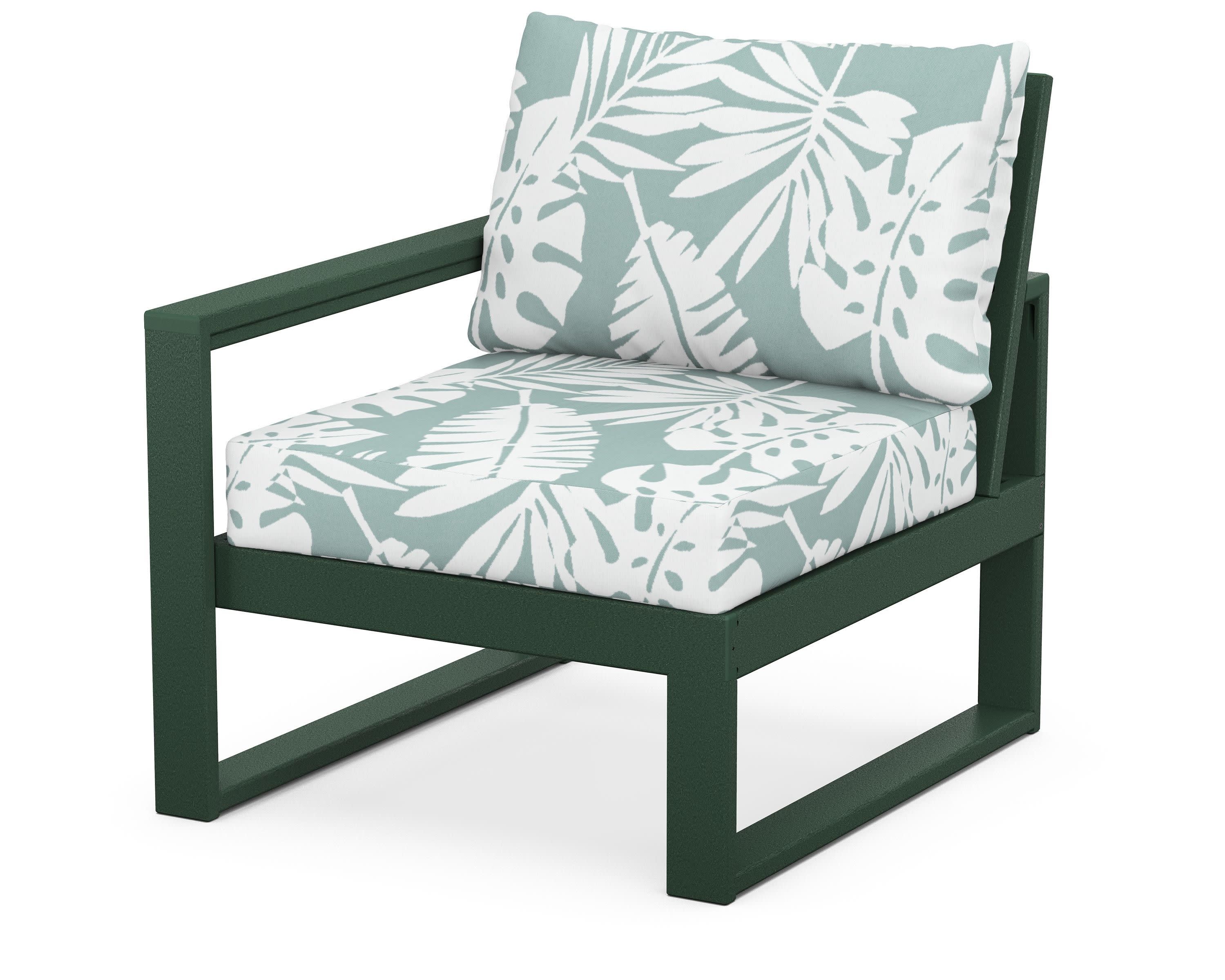 EDGE Modular Left Arm Chair in Green / Leaf Glacier Spa