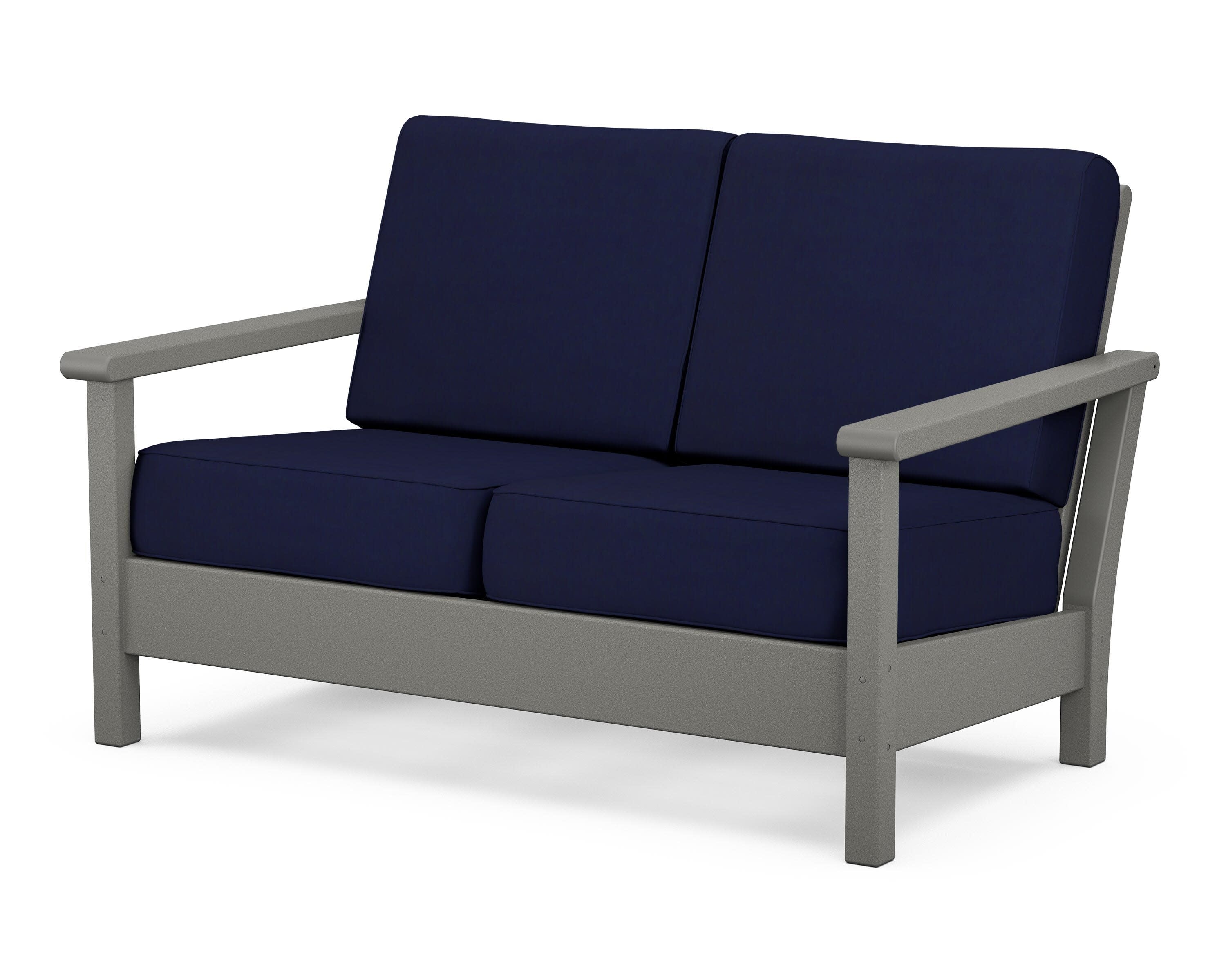 Harbour Deep Seating Loveseat in Slate Grey / Navy