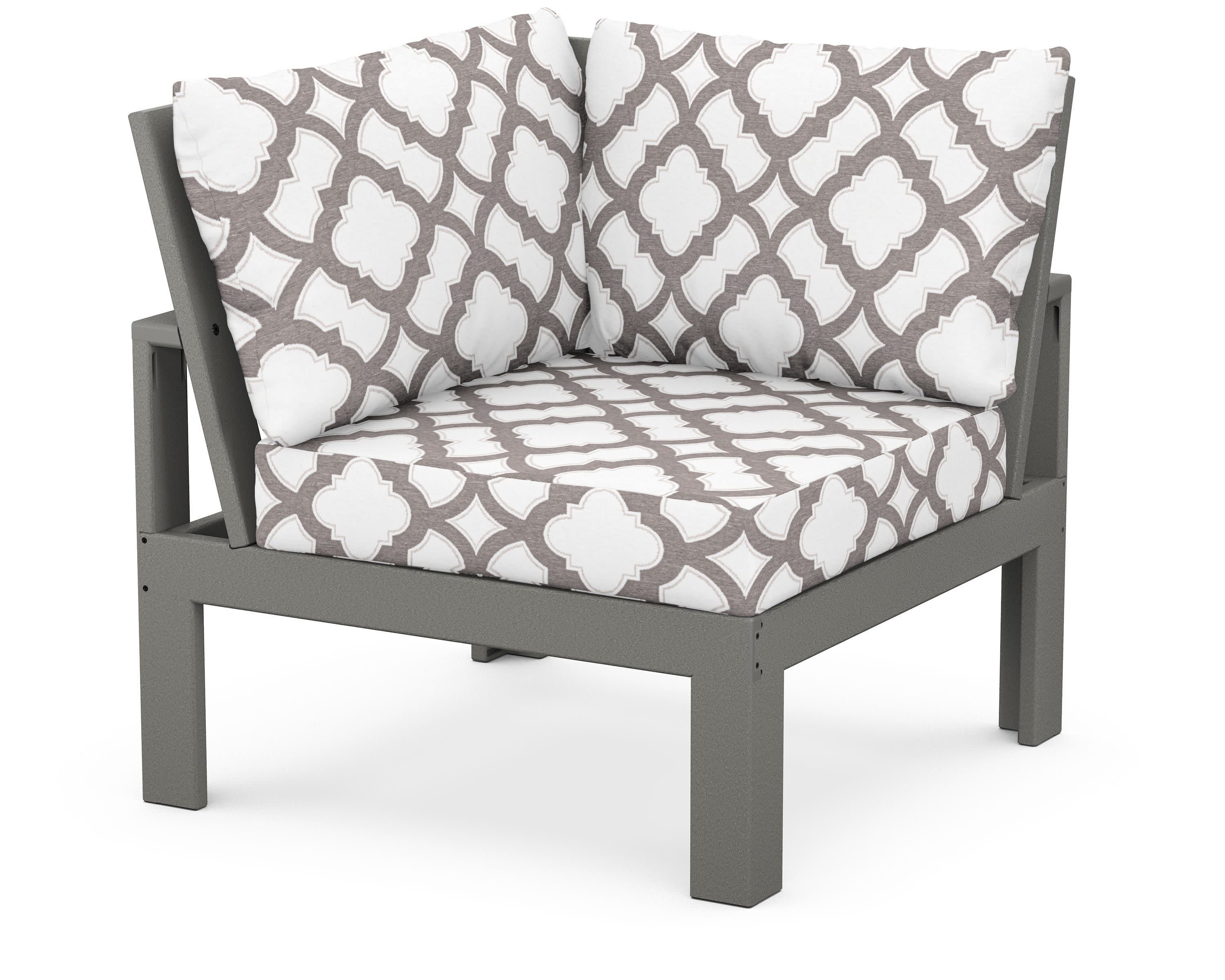 Modular Corner Chair in Slate Grey / Trellis Grey Mist