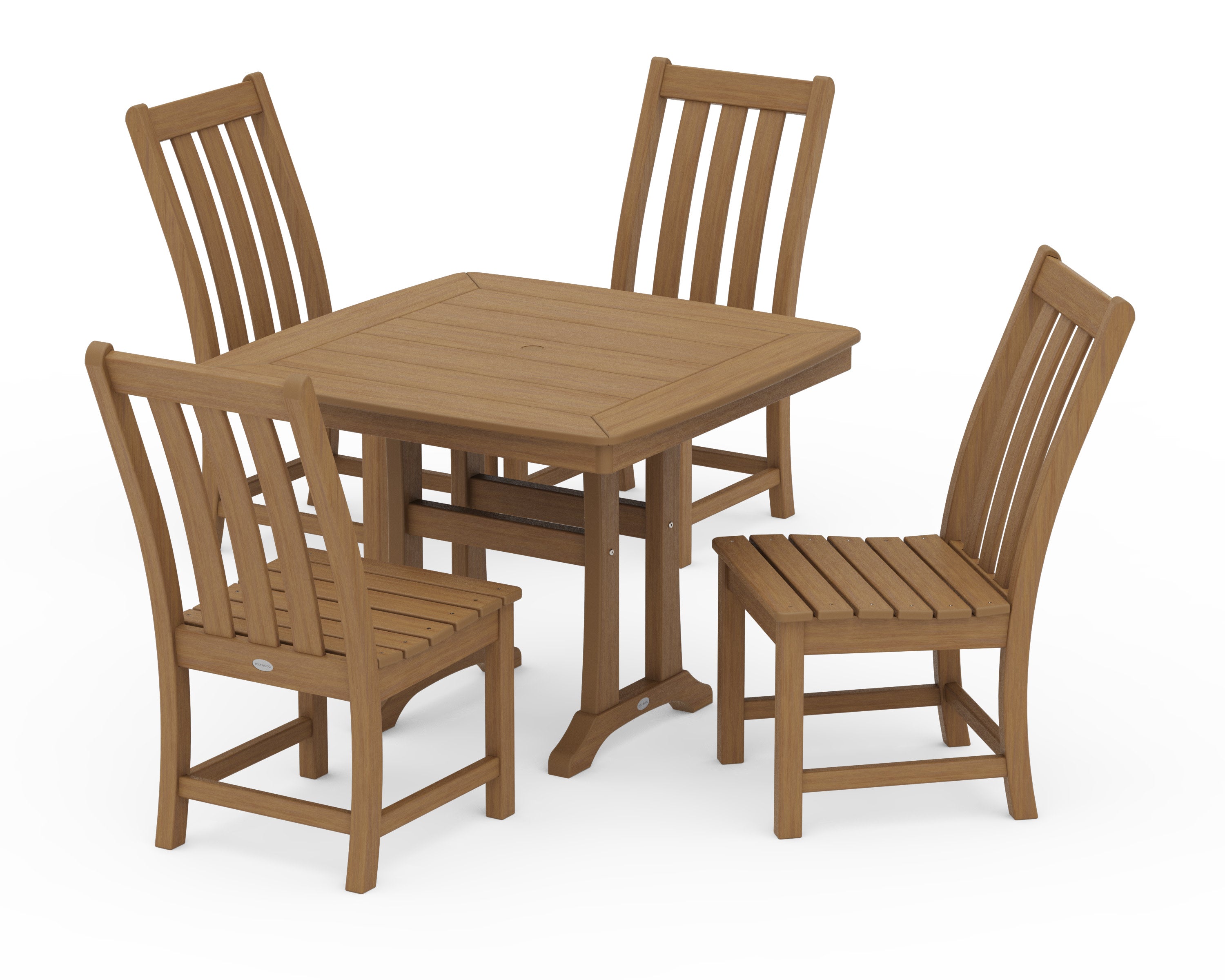 Vineyard Side Chair 5-Piece Dining Set with Trestle Legs in Natural