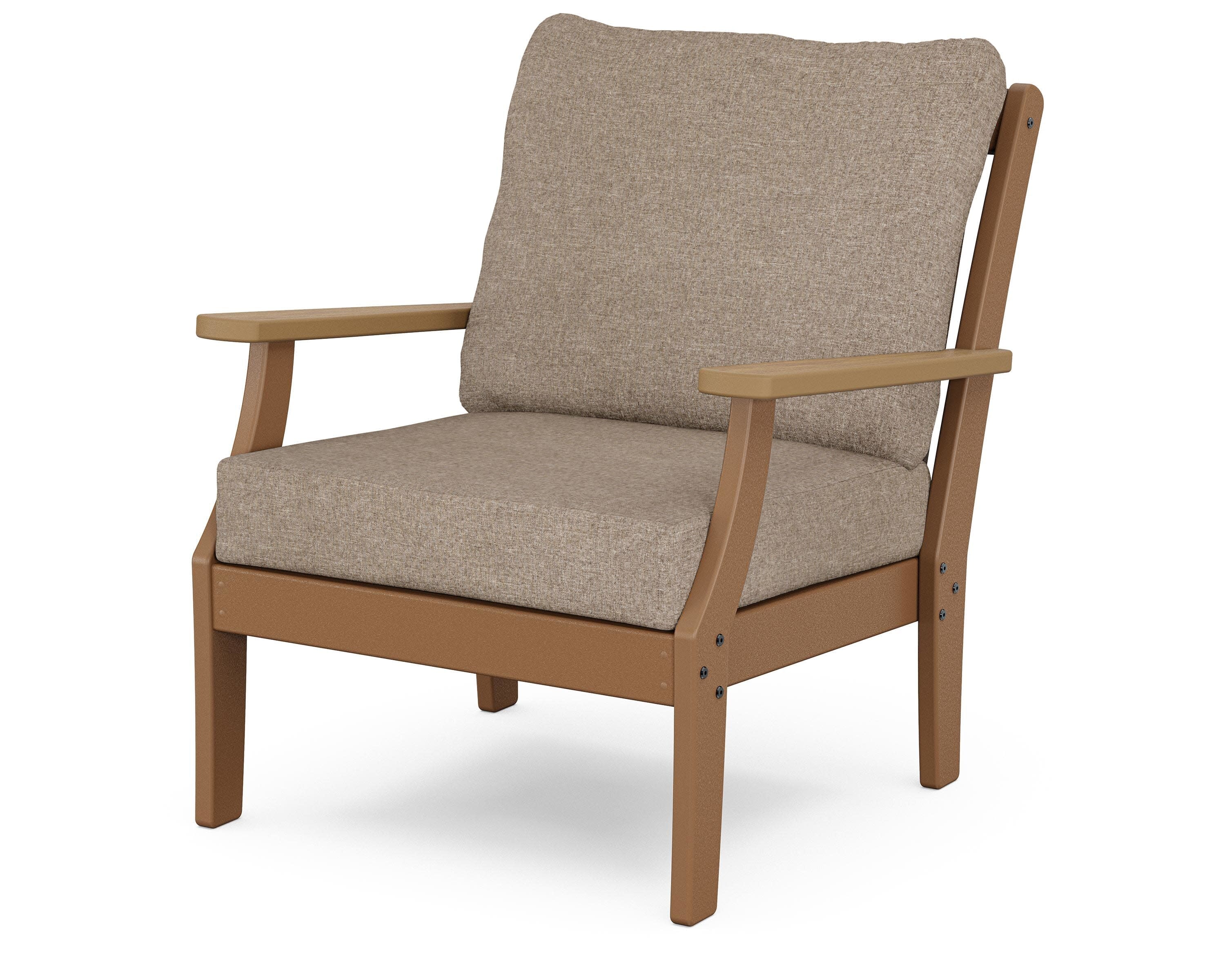 Braxton Deep Seating Chair in Teak / Natural / Spiced Burlap