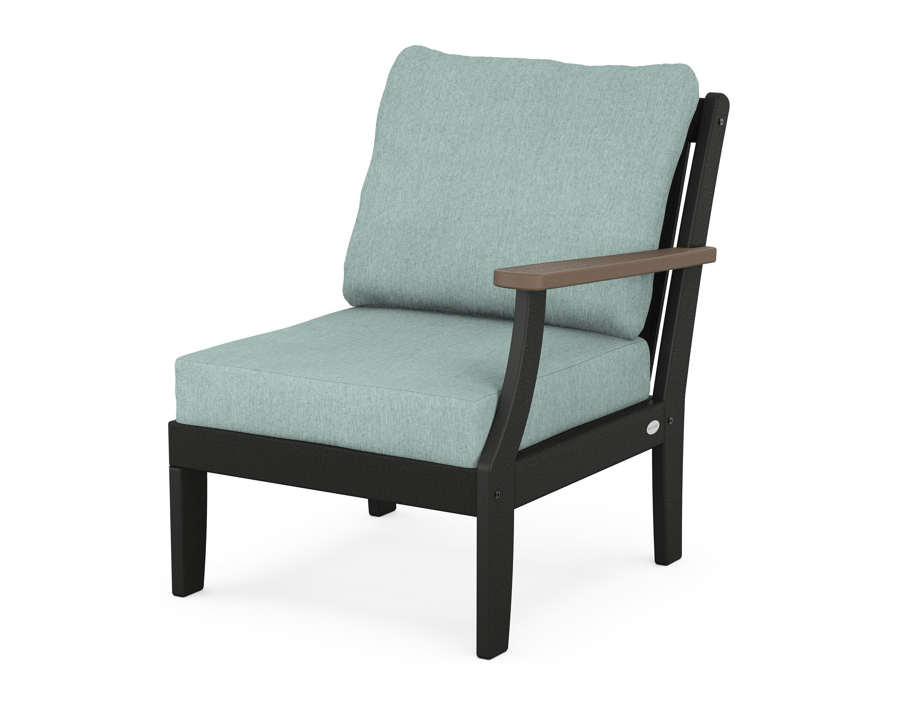 Braxton Modular Right Arm Chair in Black / Kona / Glacier Spa