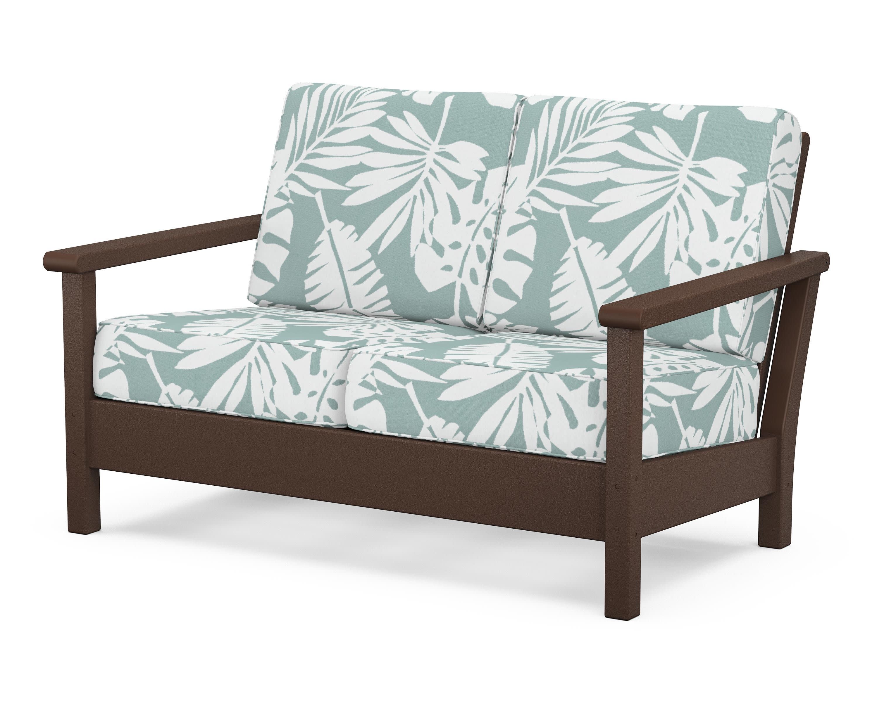 Harbour Deep Seating Loveseat in Mahogany / Leaf Glacier Spa