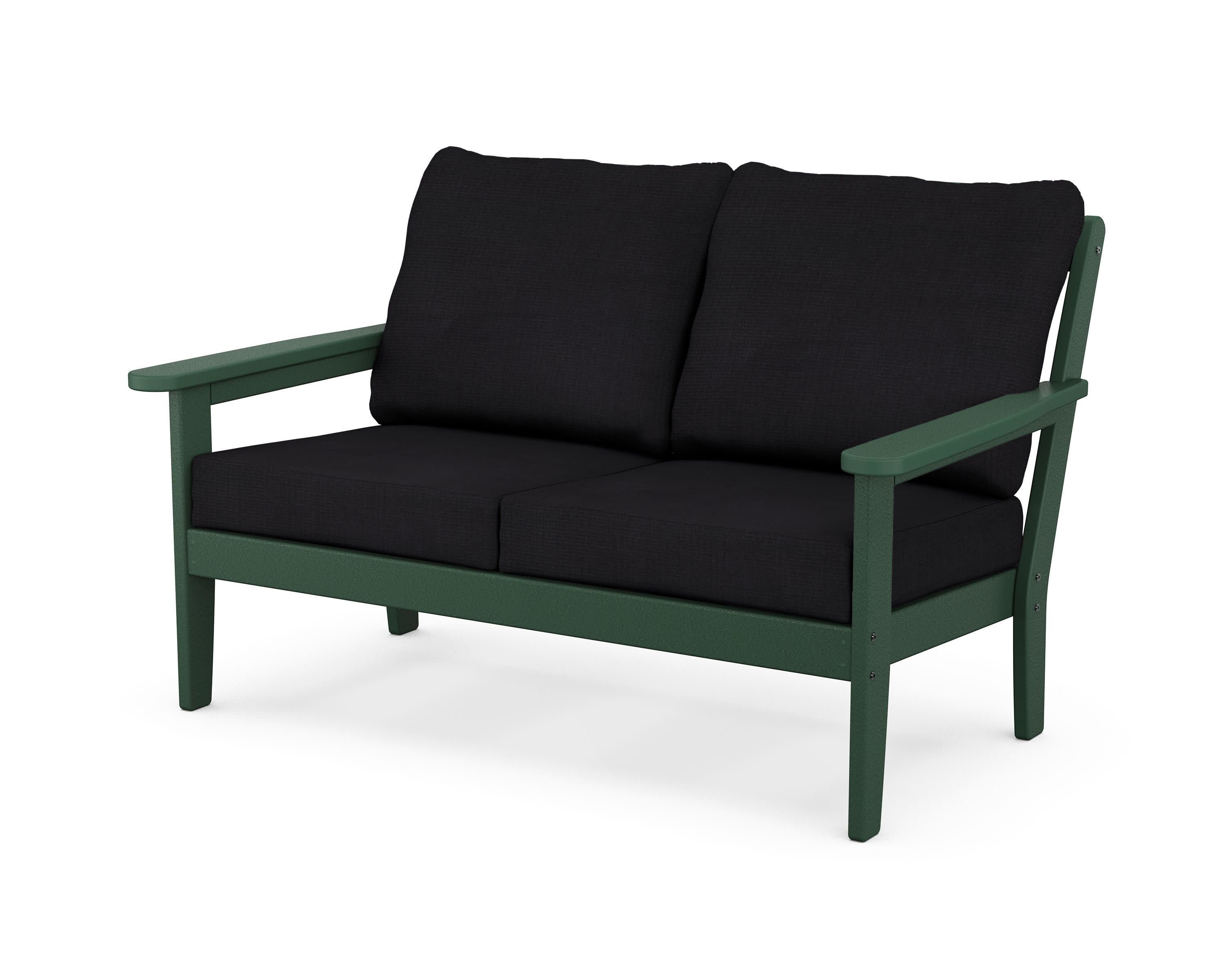 Cottage Deep Seating Loveseat in Green / Midnight Linen
