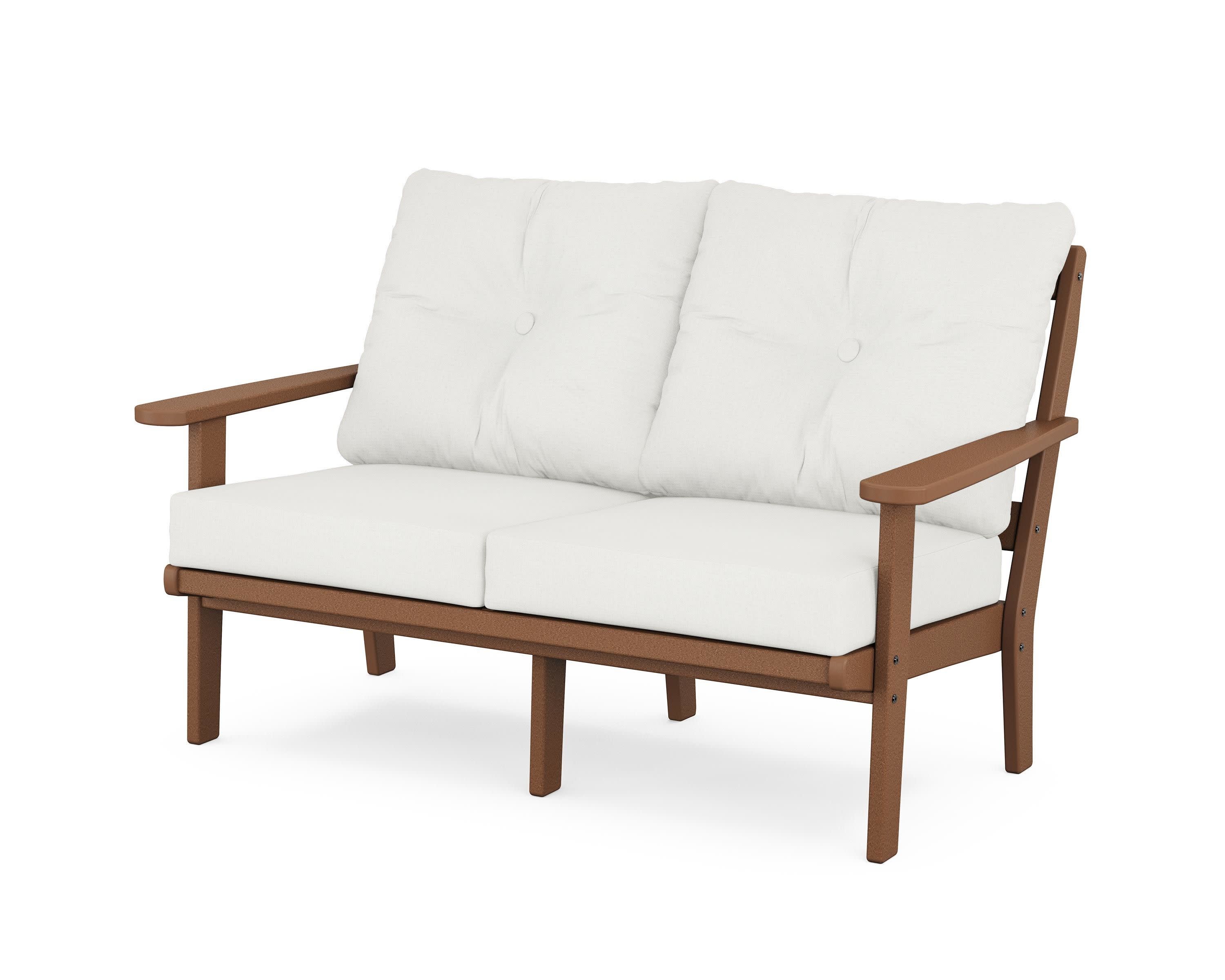 Mission Deep SeatingLoveseat in Teak / Natural Linen