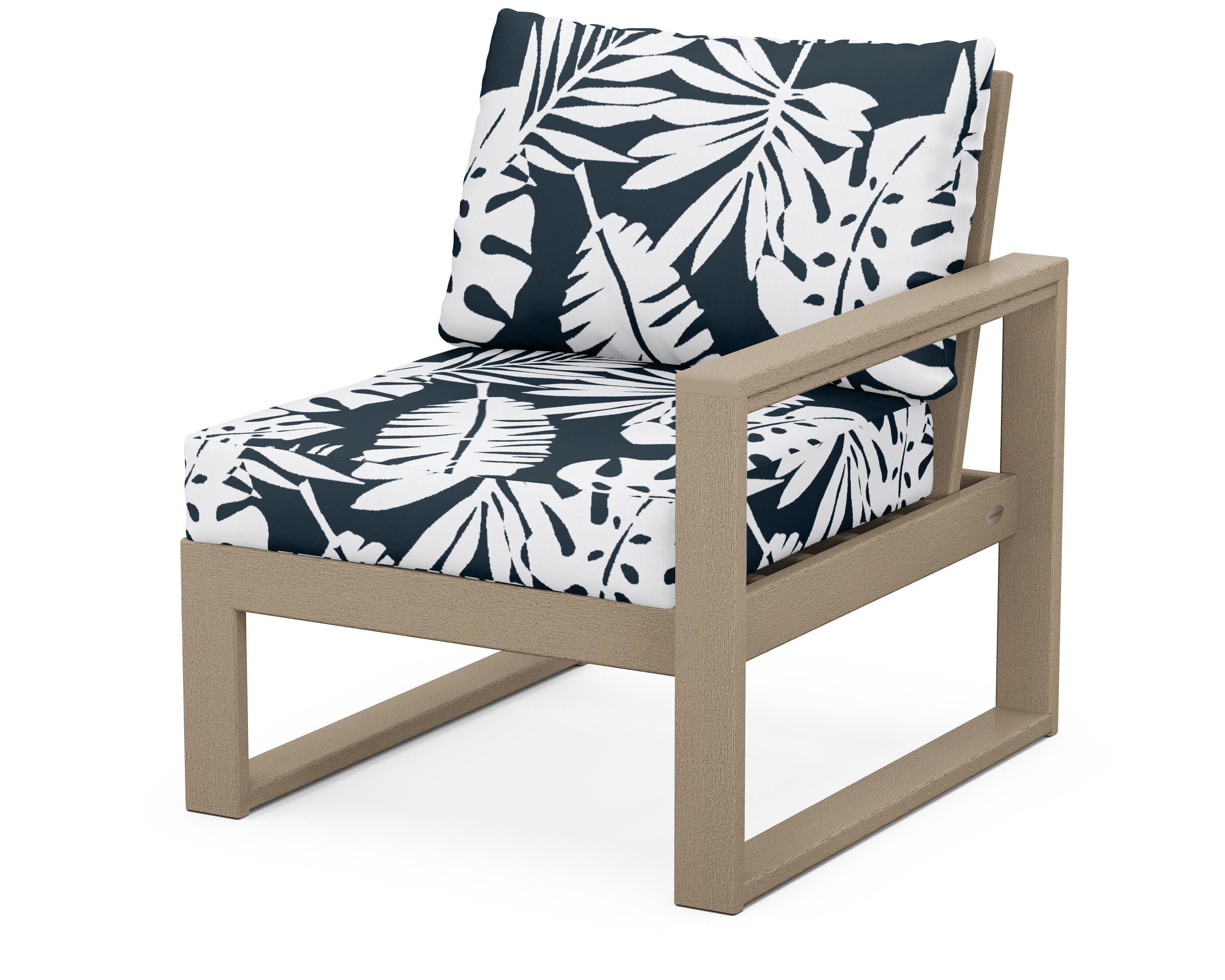 EDGE Modular Right Arm Chair in Vintage Sahara / Leaf Marine Indigo