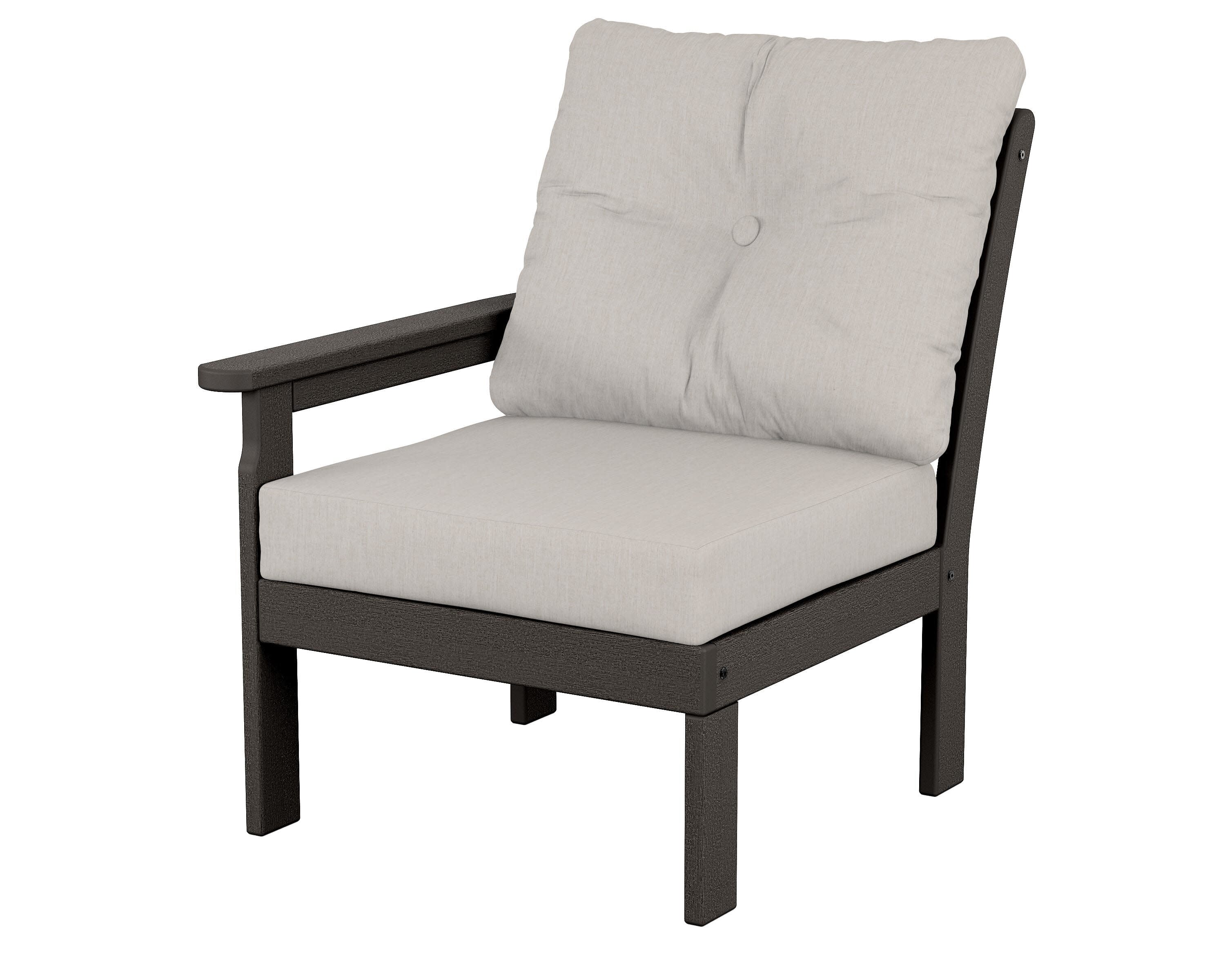 Vineyard Modular Left Arm Chair in Vintage Coffee / Cast Ash