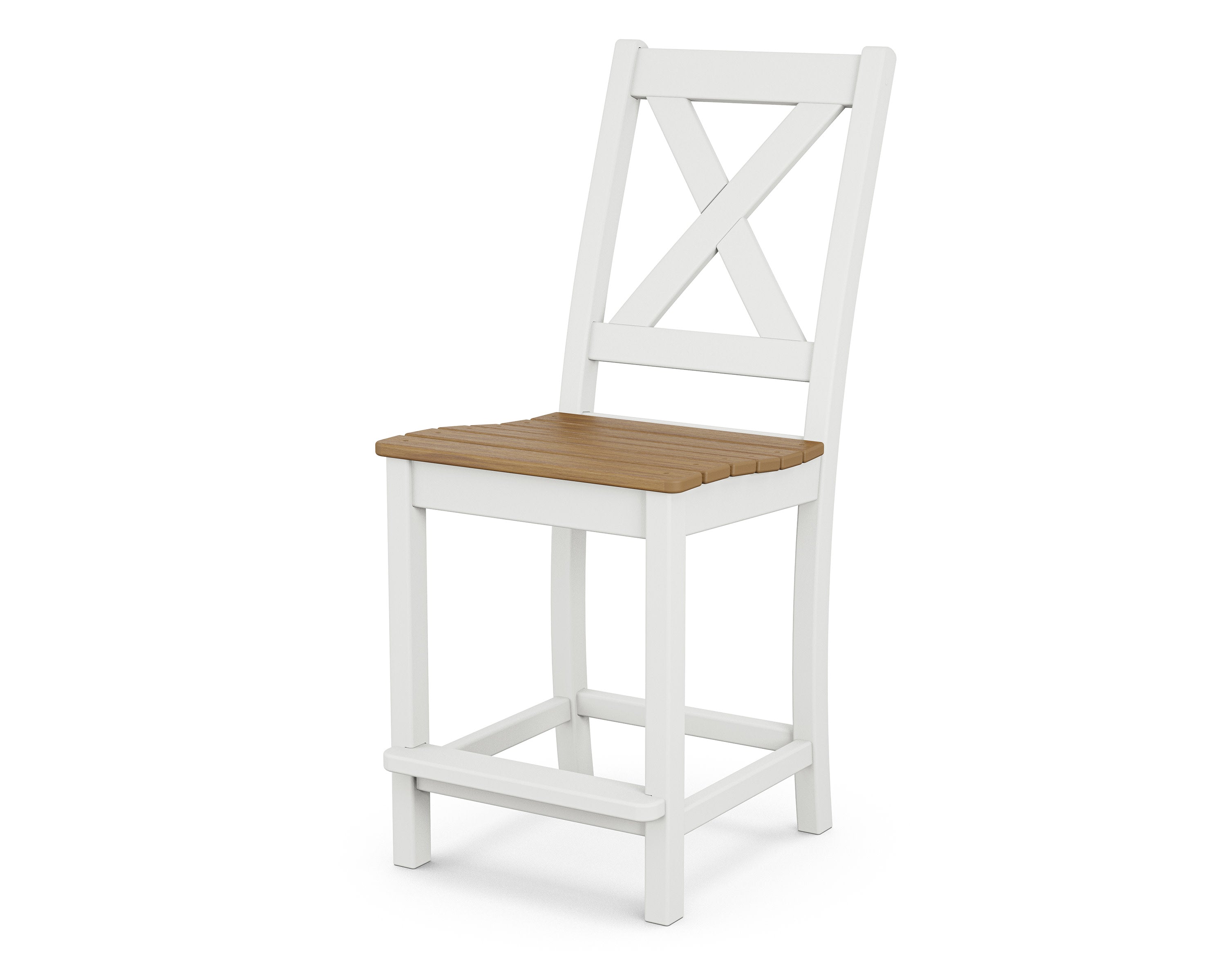 Braxton Counter Side Chair in White / Natural