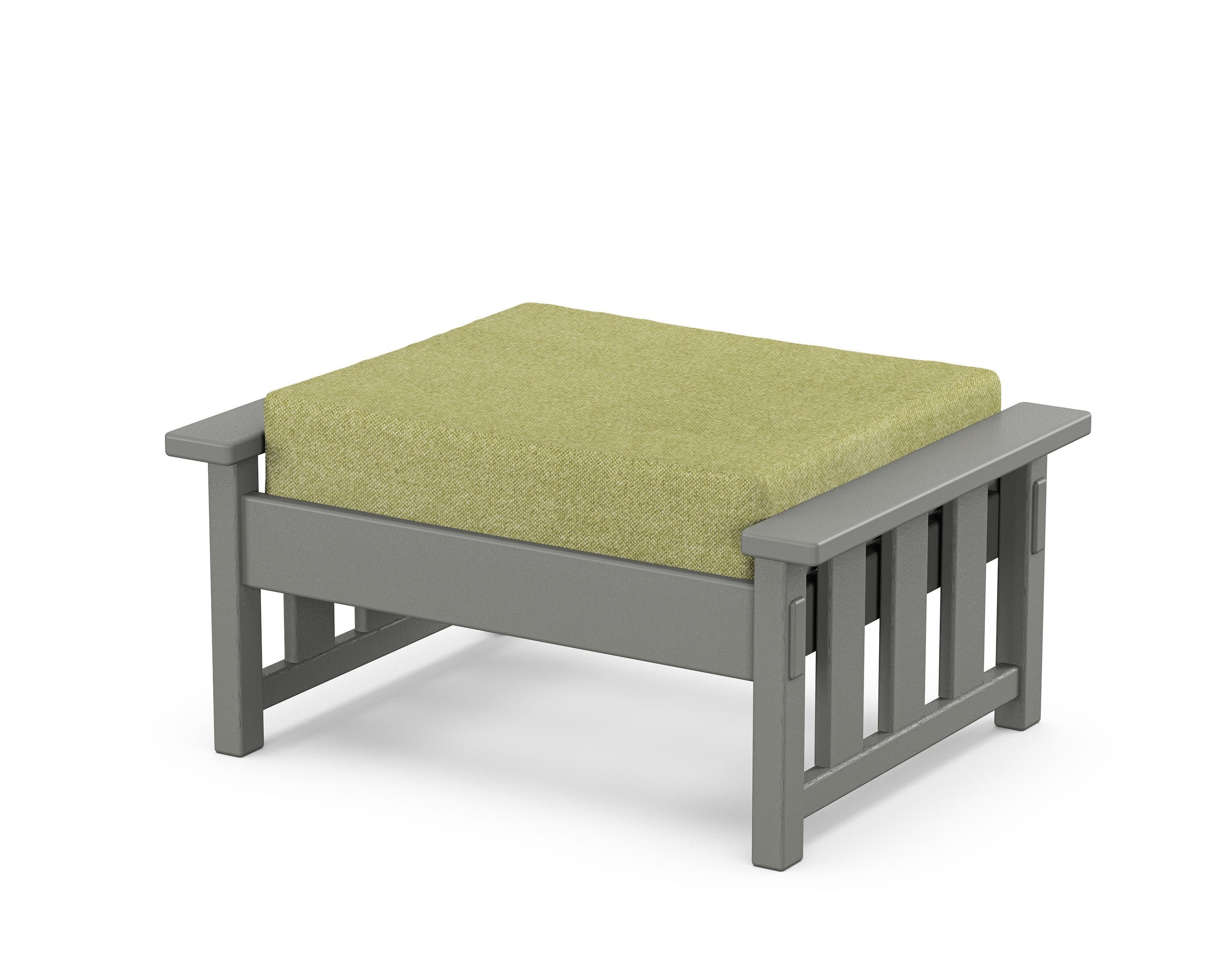 Acadia Deep Seating Ottoman in Slate Grey / Chartreuse Boucle