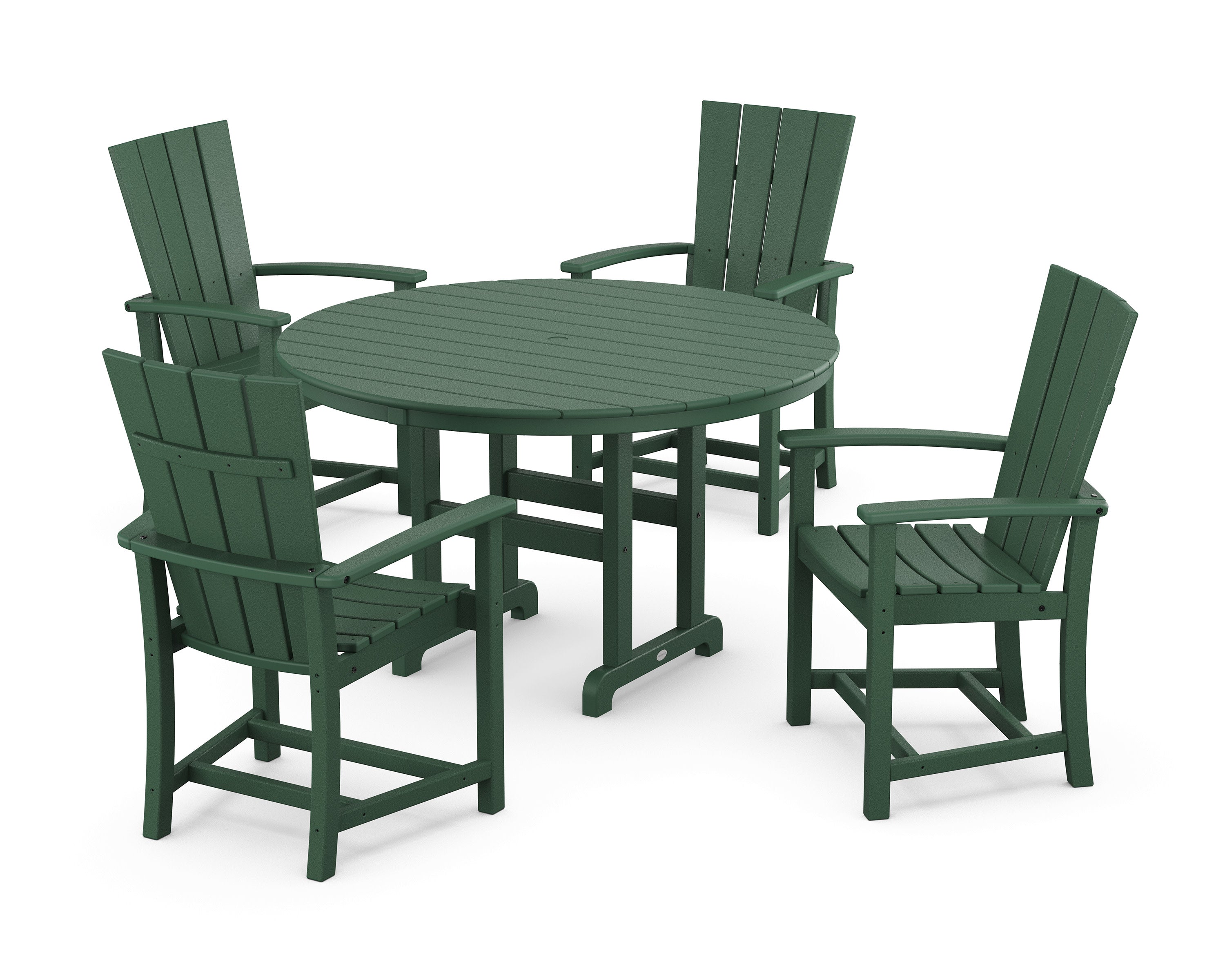 Quattro 5-Piece Round Farmhouse Dining Set in Green