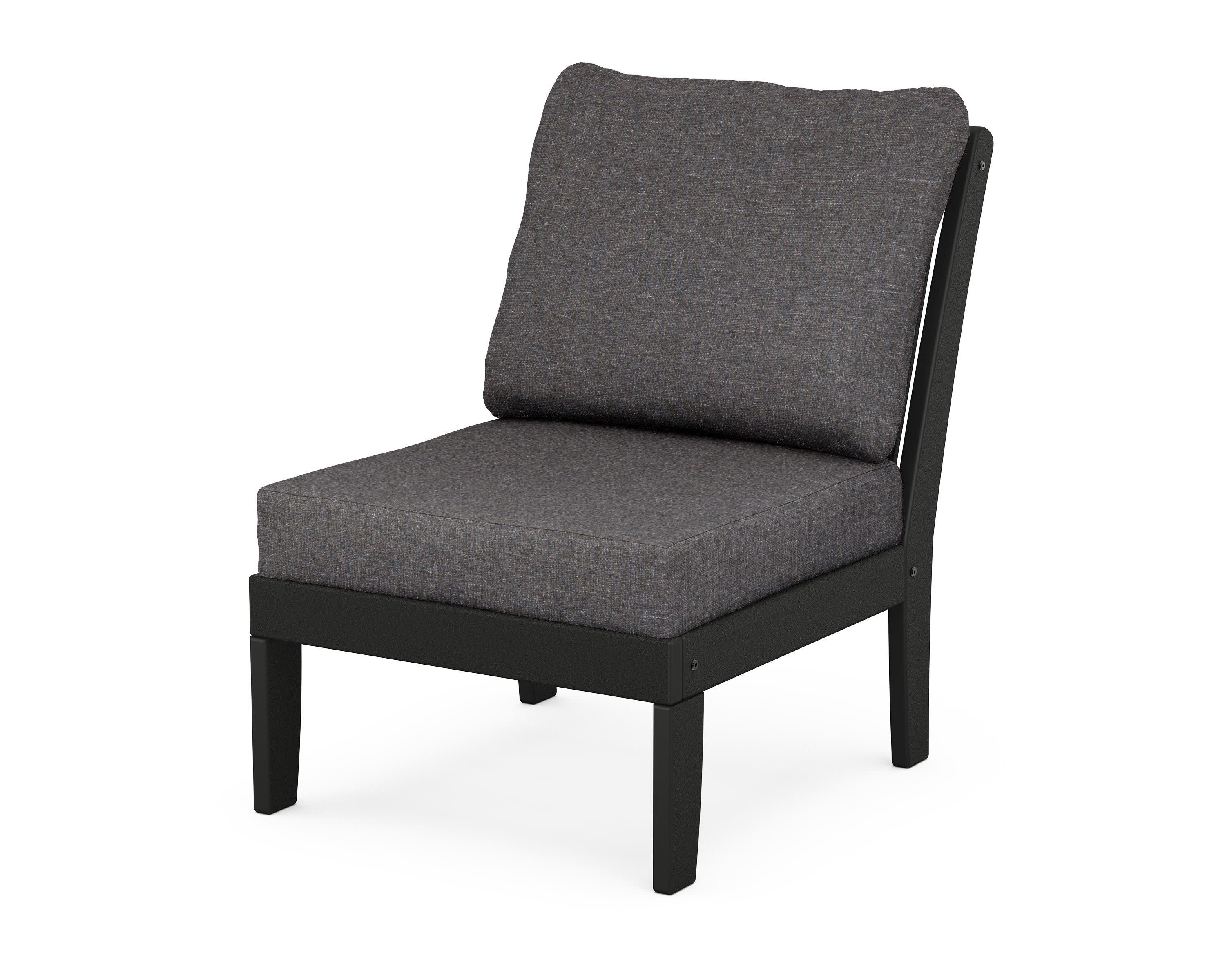 Braxton Modular Armless Chair in Black / Ash Charcoal