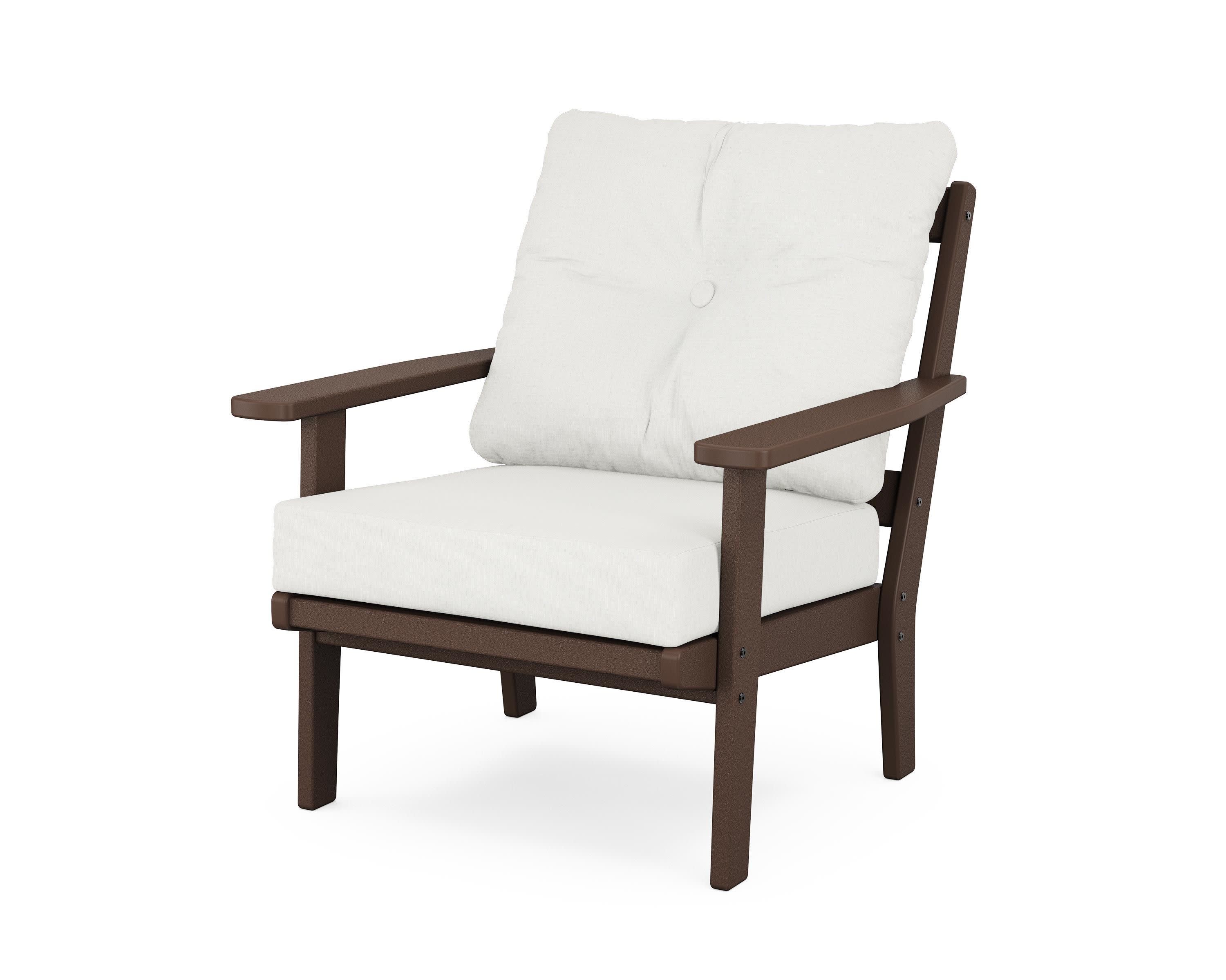 Oxford Deep Seating Chair in Mahogany / Natural Linen