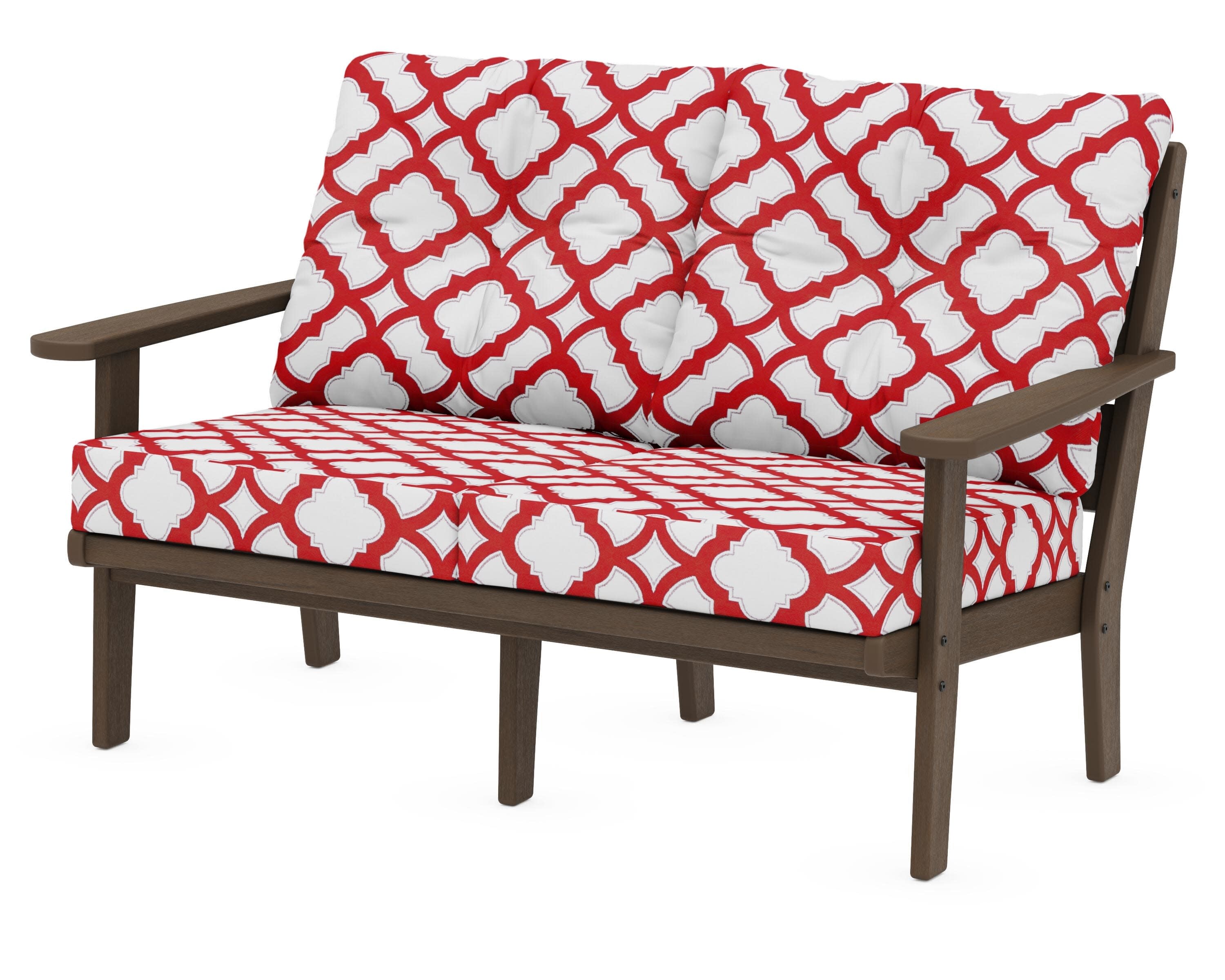 Lakeside Deep Seating Loveseat in Kona / Trellis Crimson
