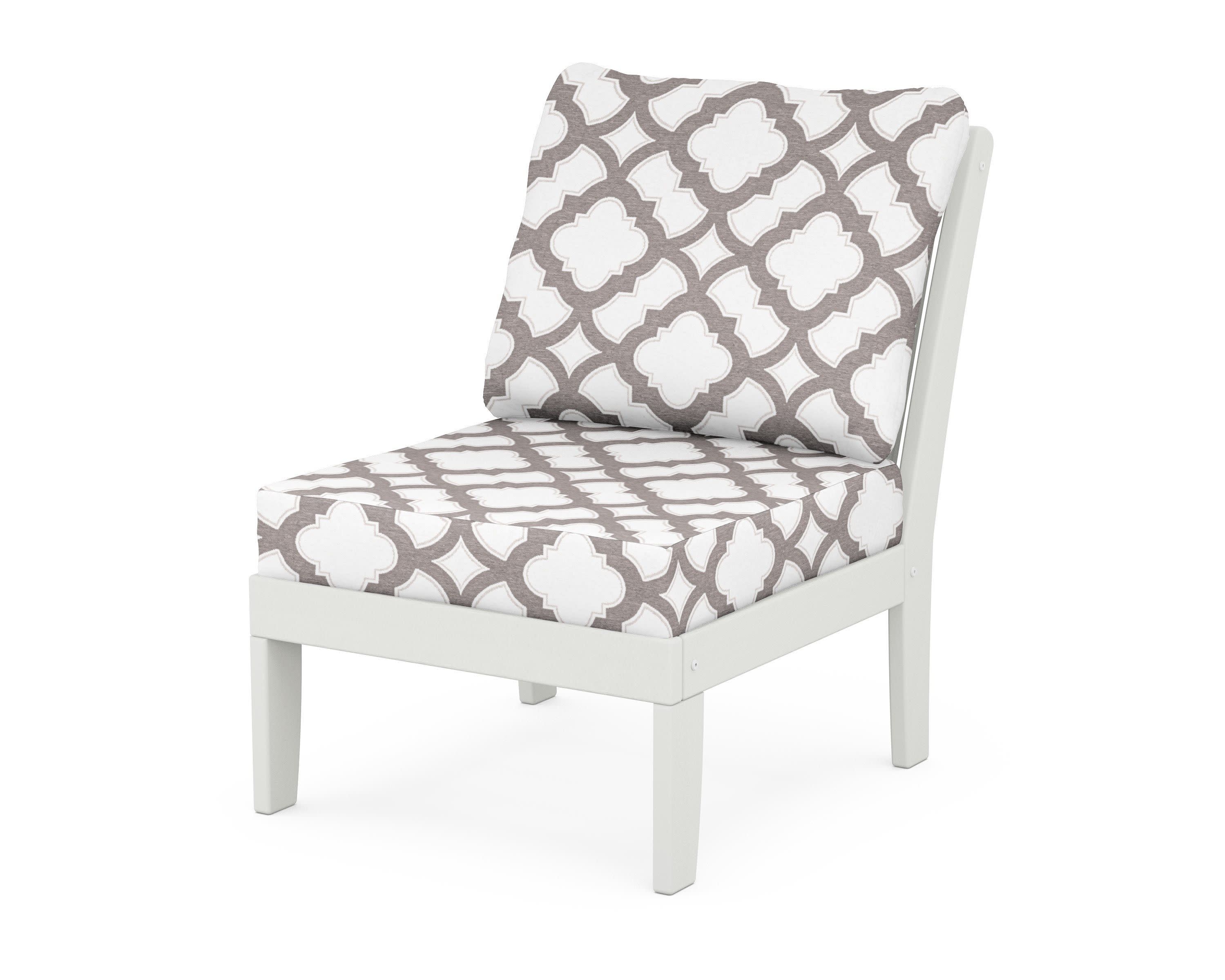 Braxton Modular Armless Chair in Vintage White / Trellis Grey Mist