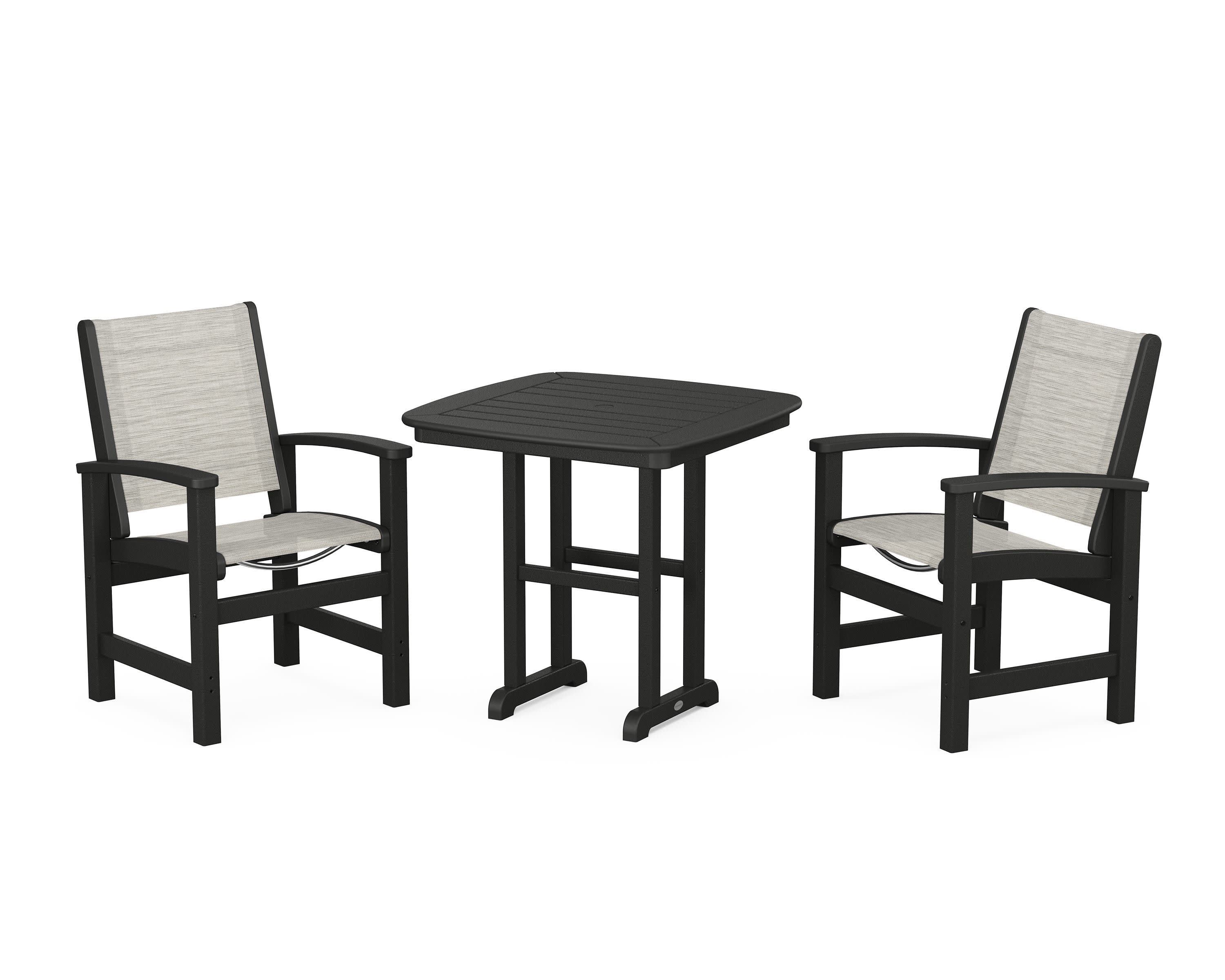 Coastal 3-Piece Dining Set in Black / Birch Sling