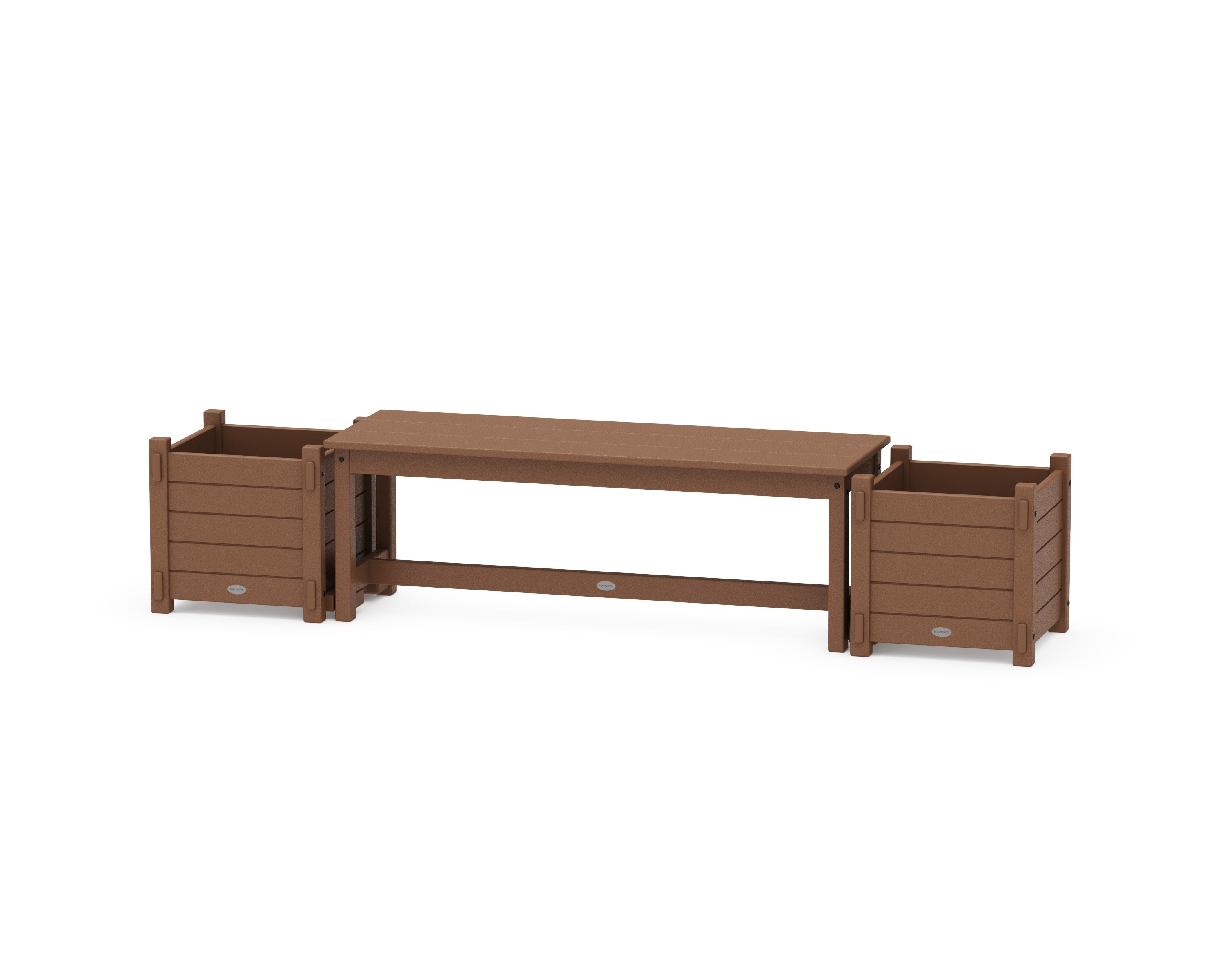 48" Nautical Straight Planter Bench Set in Teak