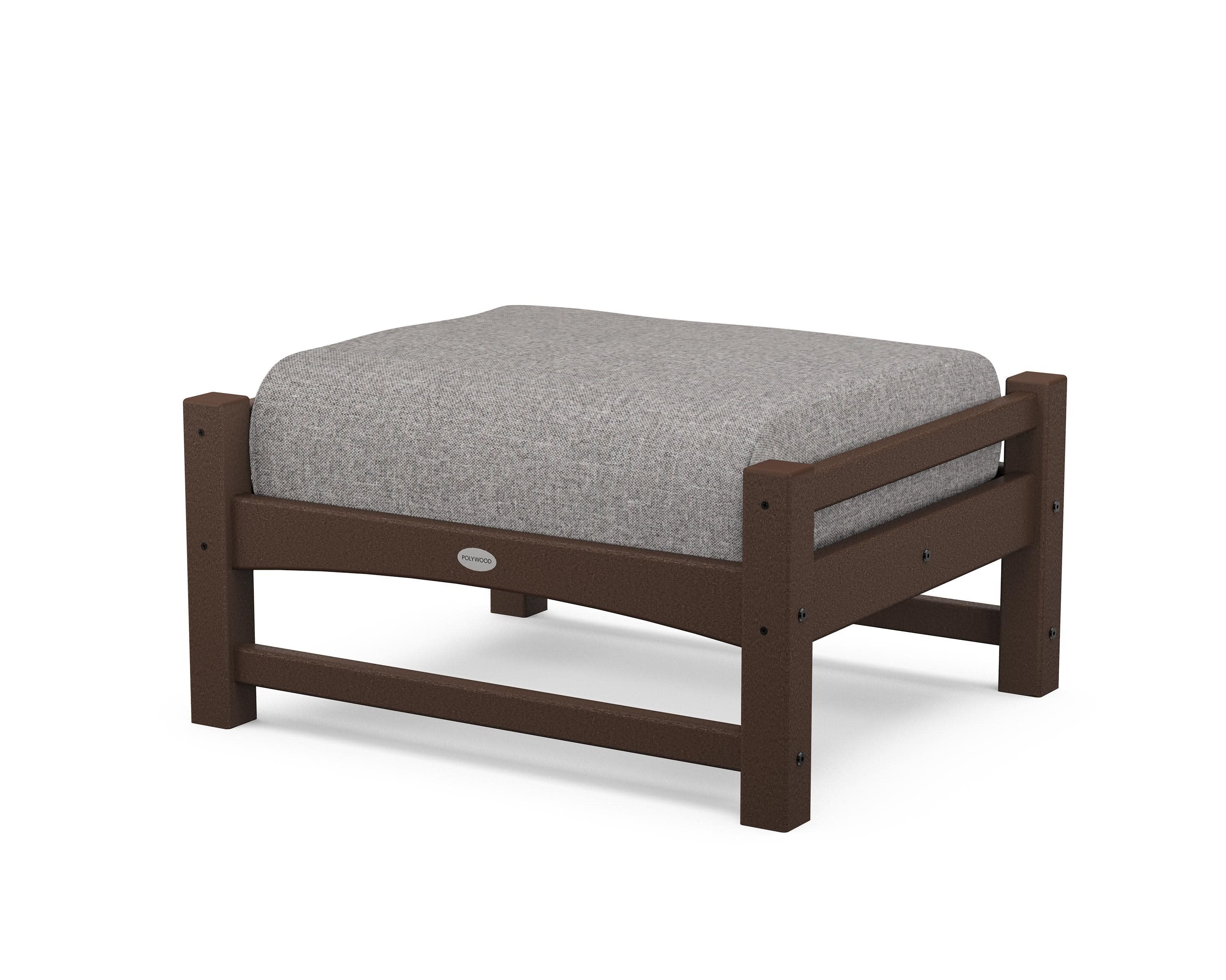 Club Ottoman in Mahogany / Grey Mist