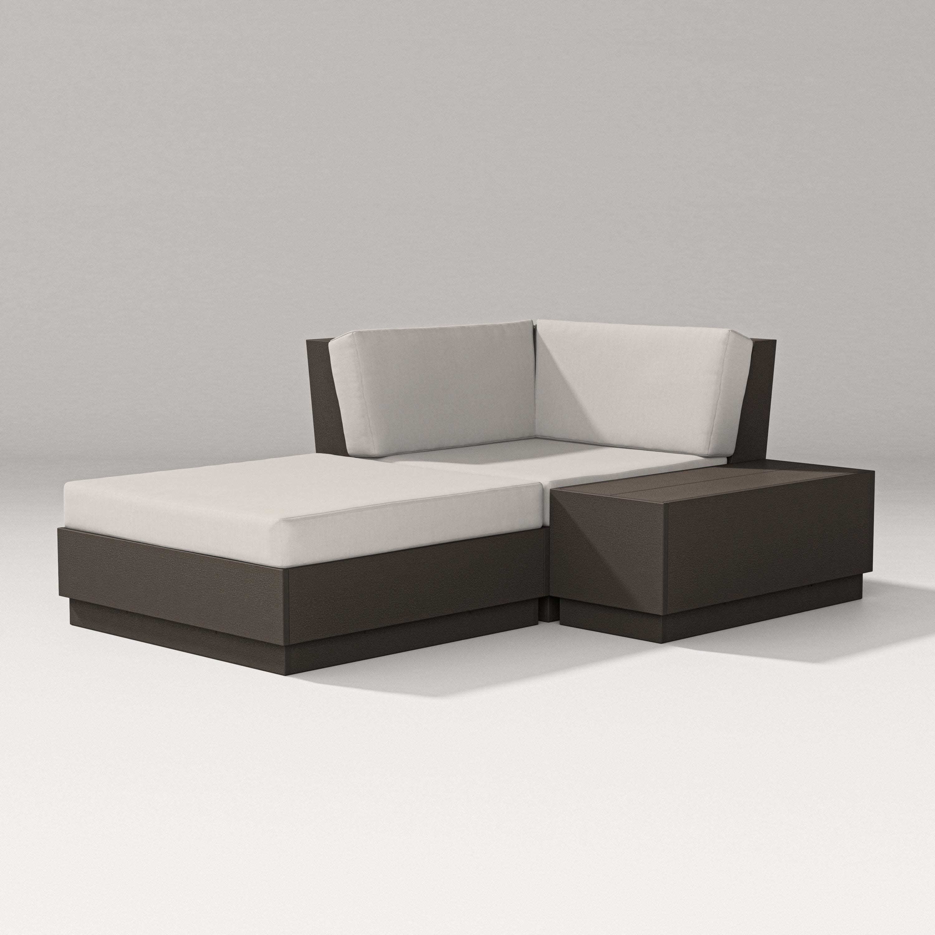 Elevate Corner Chaise in Vintage Coffee / Cast Ash